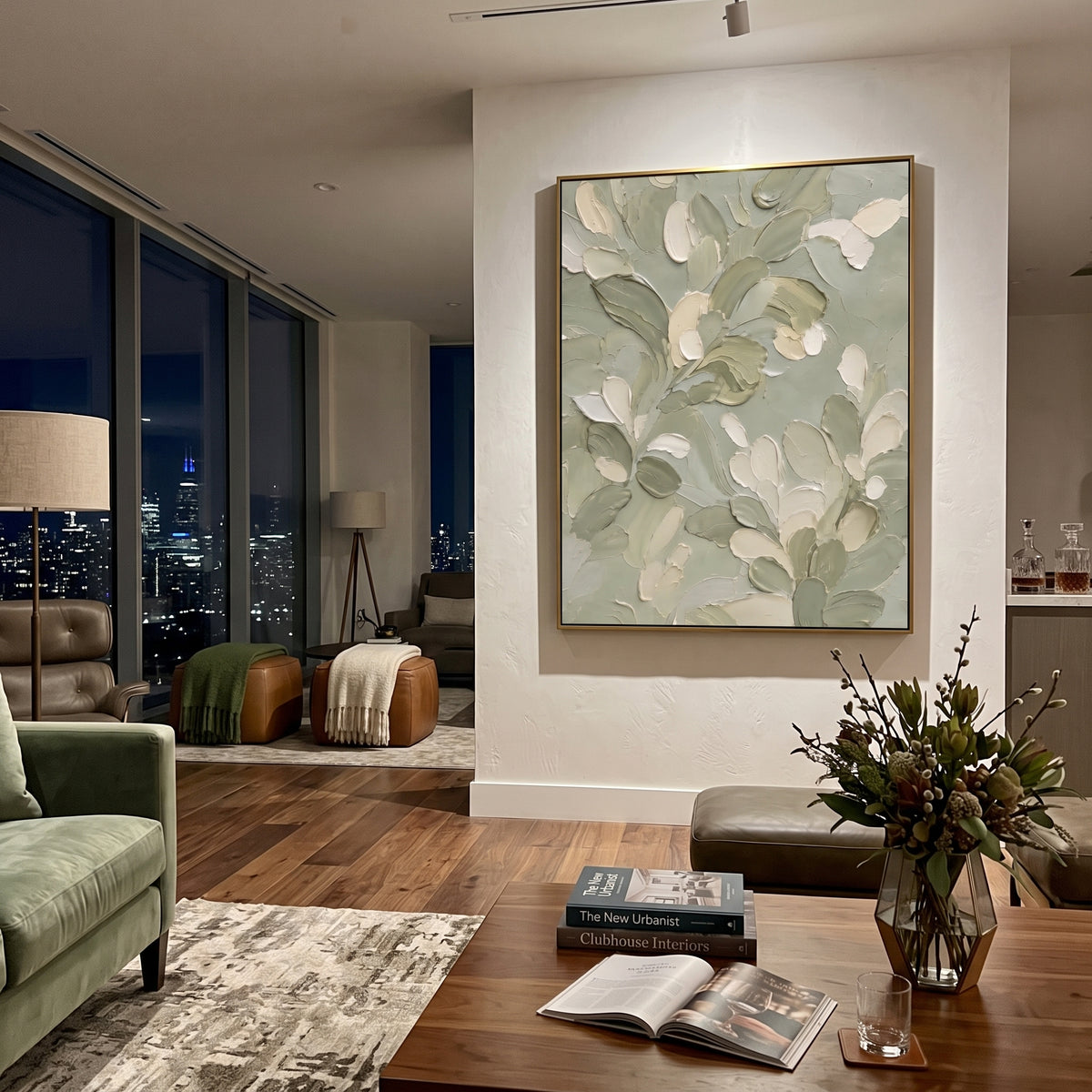 Sage Petals Press Together displayed with natural materials and quiet decor