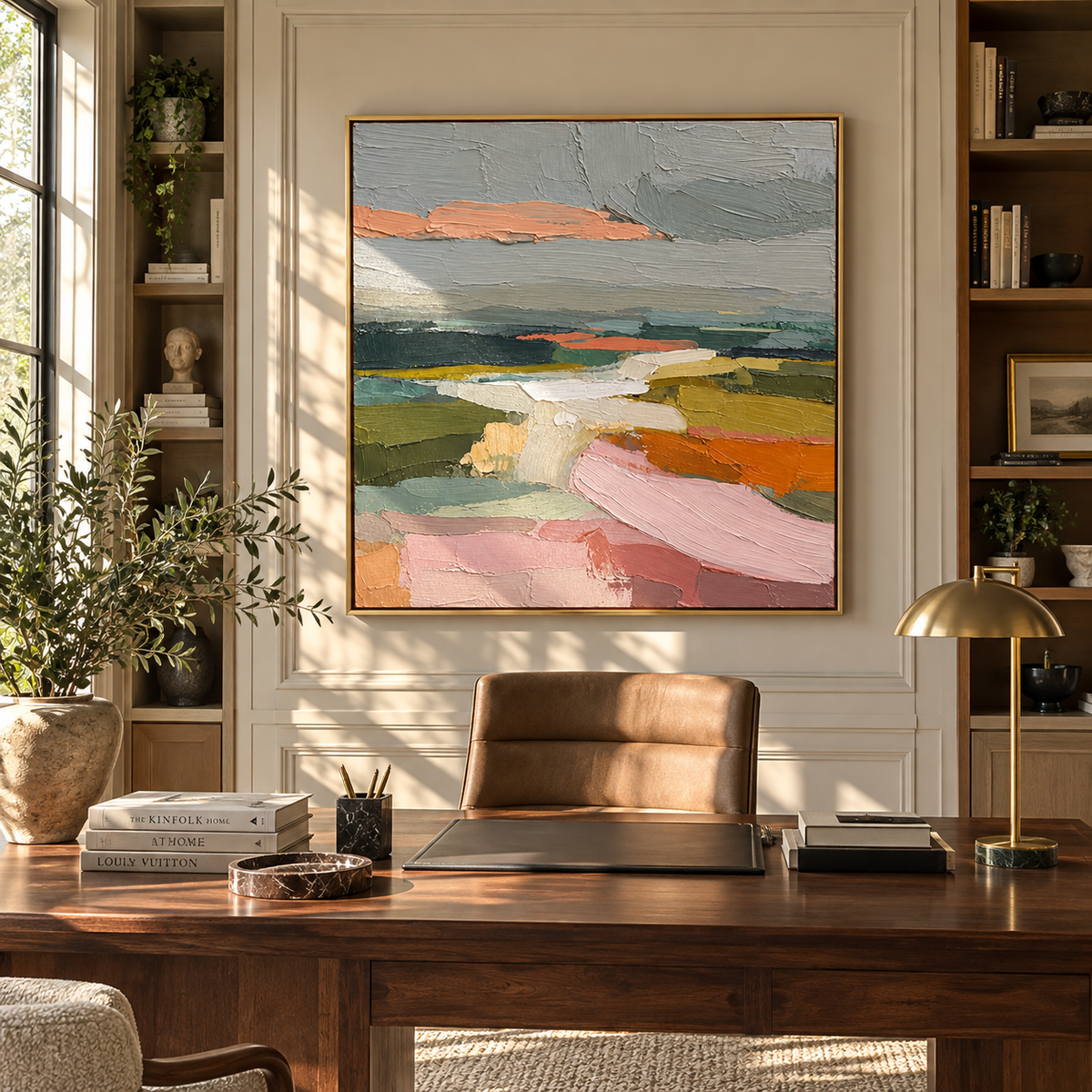 Pastel Fields Beyond Water presented in an alternate room setting