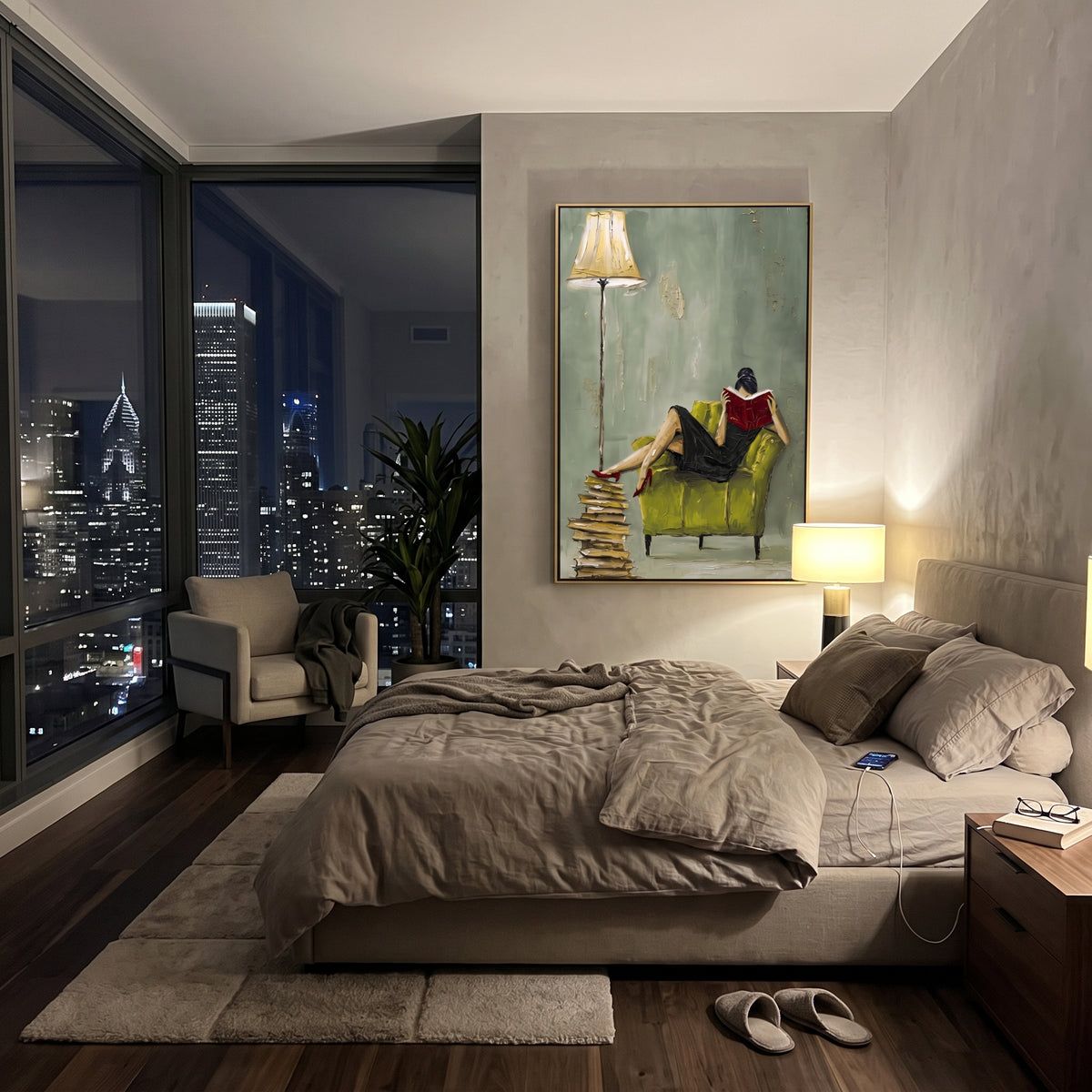 Quiet Hour Under Lamplight displayed with natural materials and quiet decor