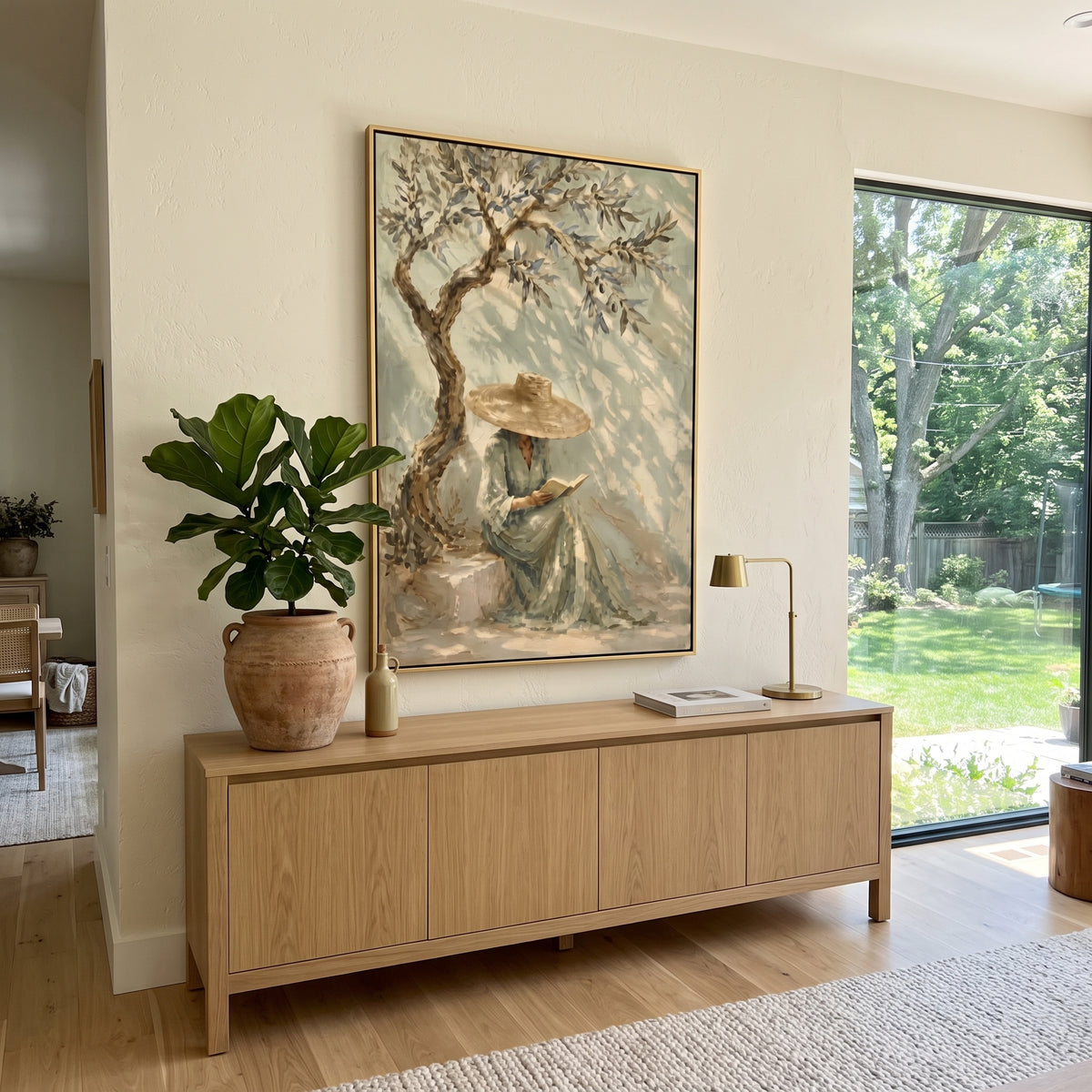 Sage Shade Holds Thought artwork styled as a refined interior focal point