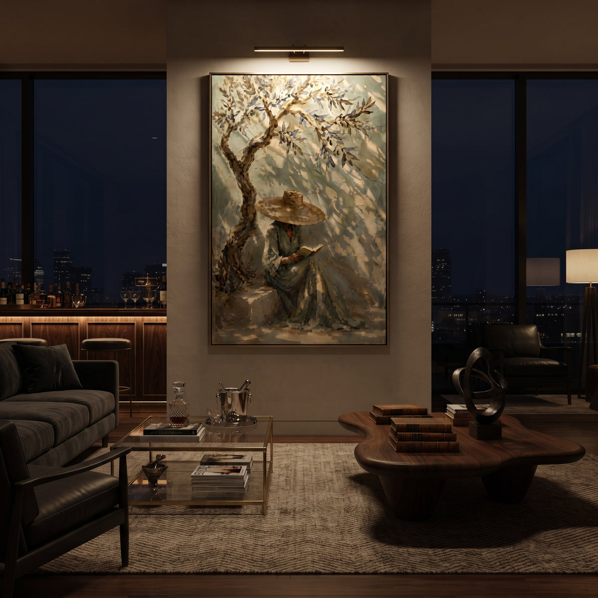 Sage Shade Holds Thought displayed with natural materials and quiet decor