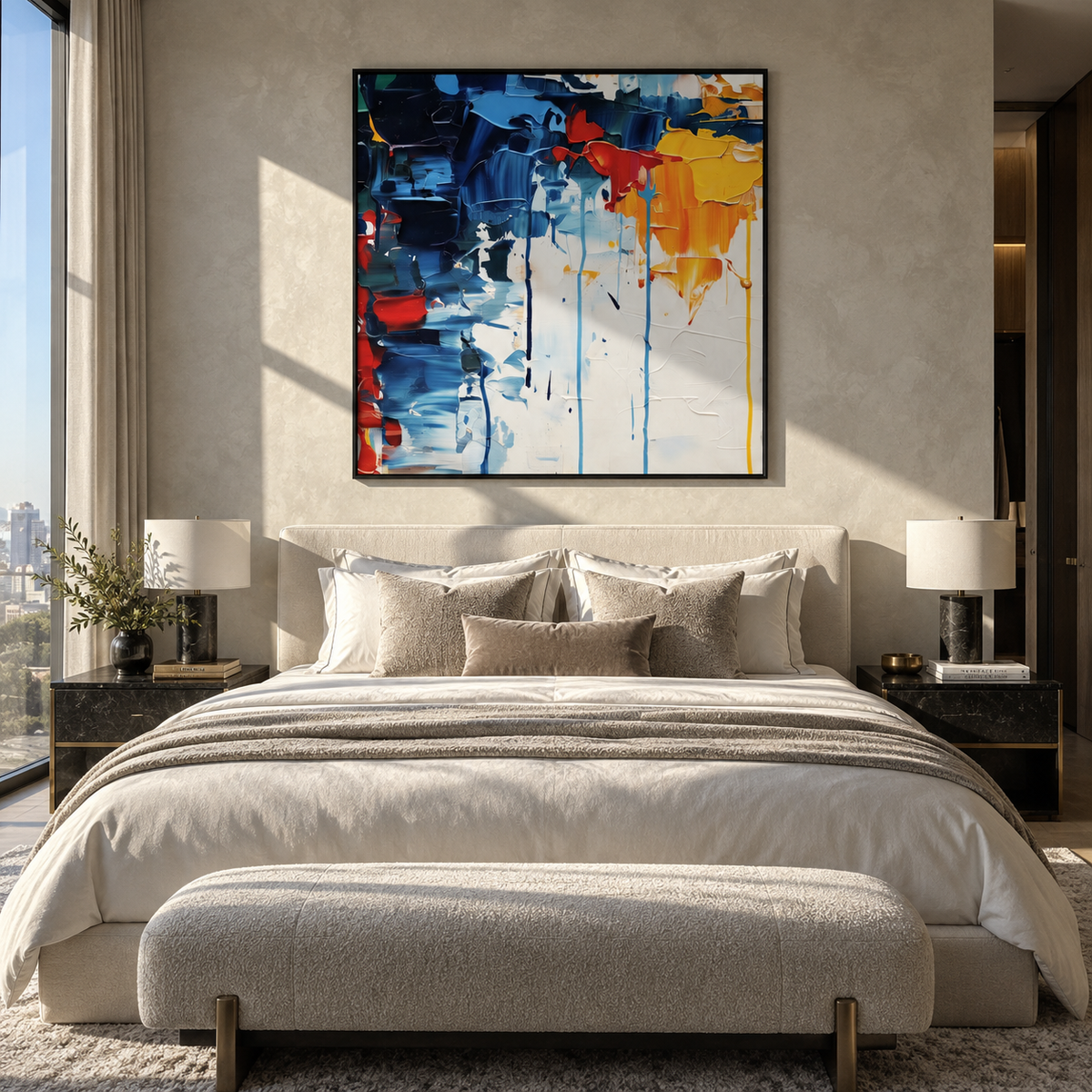 Primary Weather Breaks artwork shown with modern interior materials