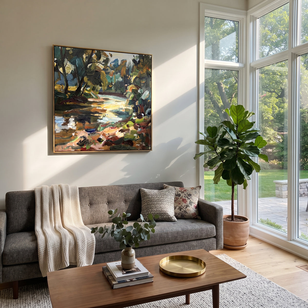 Creek Beneath Forest Light presented in an alternate styled interior