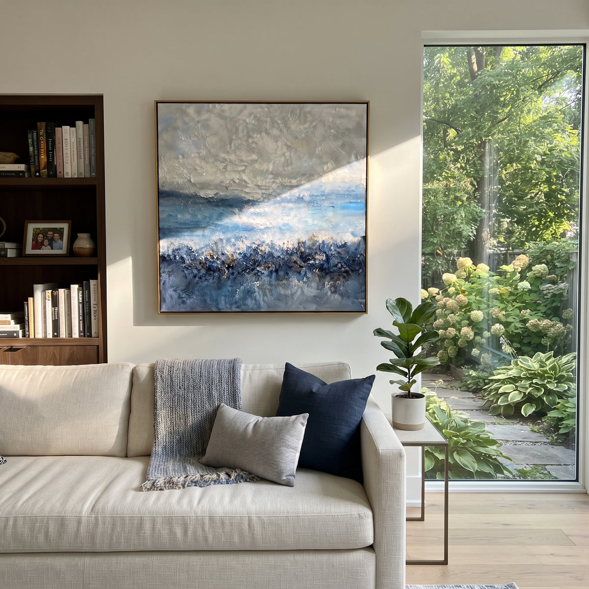 Blue Horizon in Snow presented in an alternate styled interior
