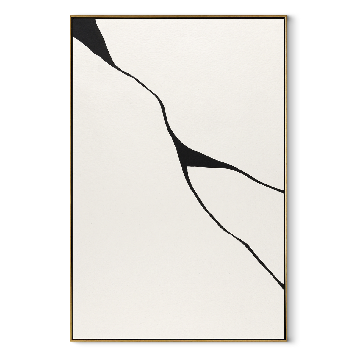 Ivory Onyx Slate Drift Quiet - textured abstract painting in a wood frame on white