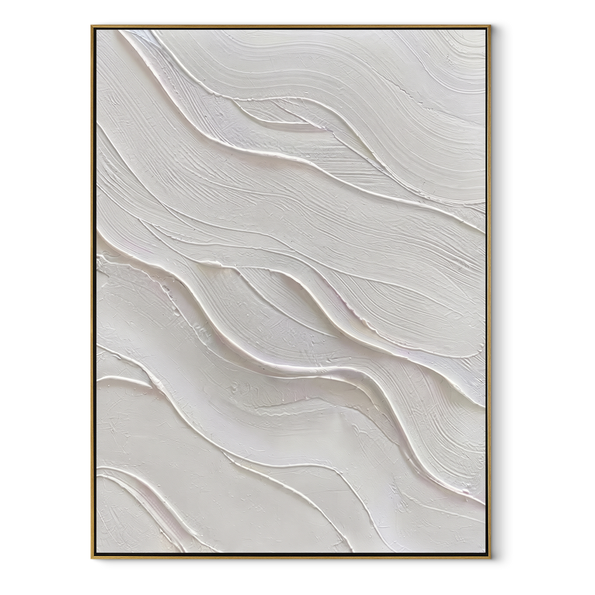 Slate Onyx Linen Rhythm Quiet - textured abstract painting in a wood frame on white