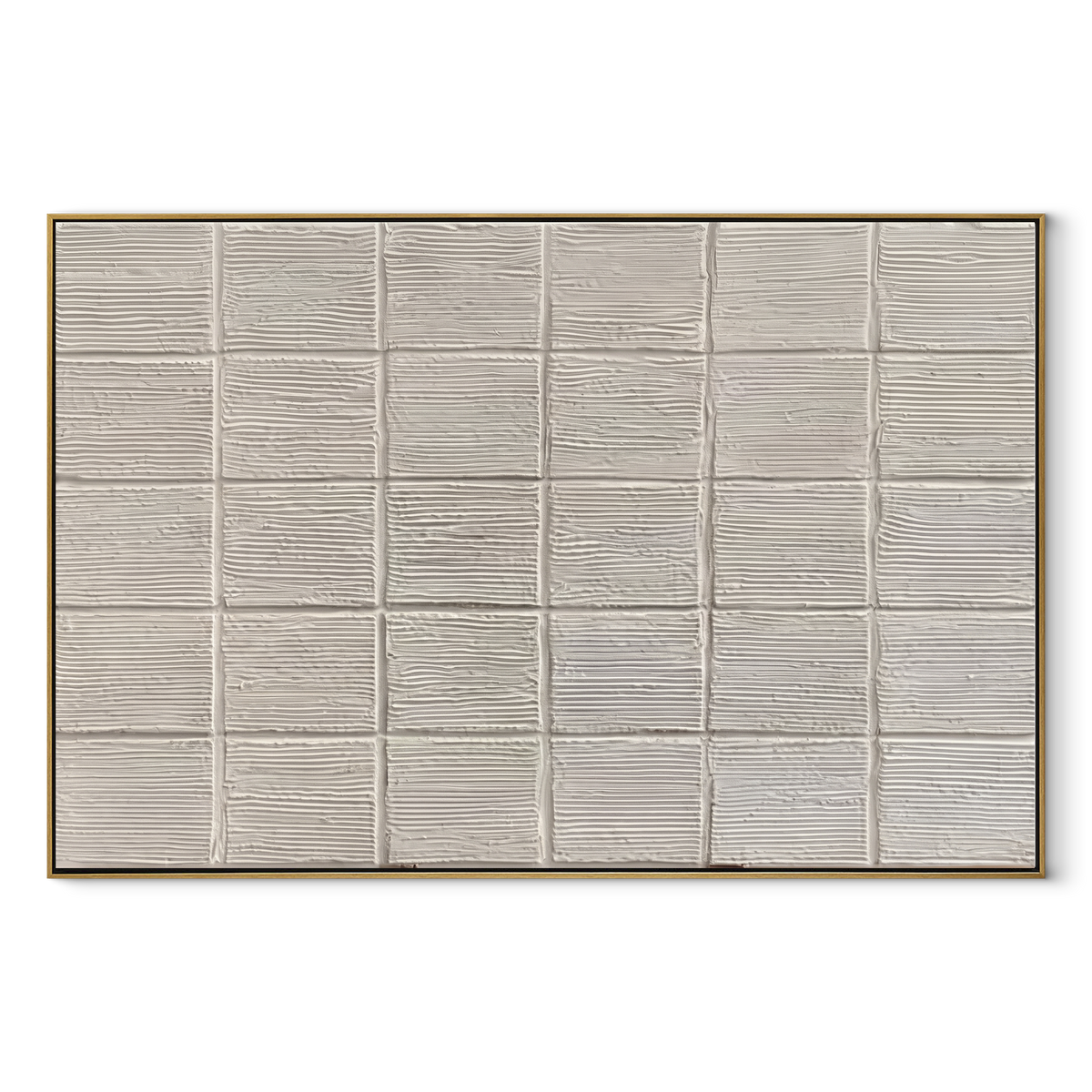 Slate Onyx Umber Contours Air - textured abstract painting in a wood frame on white