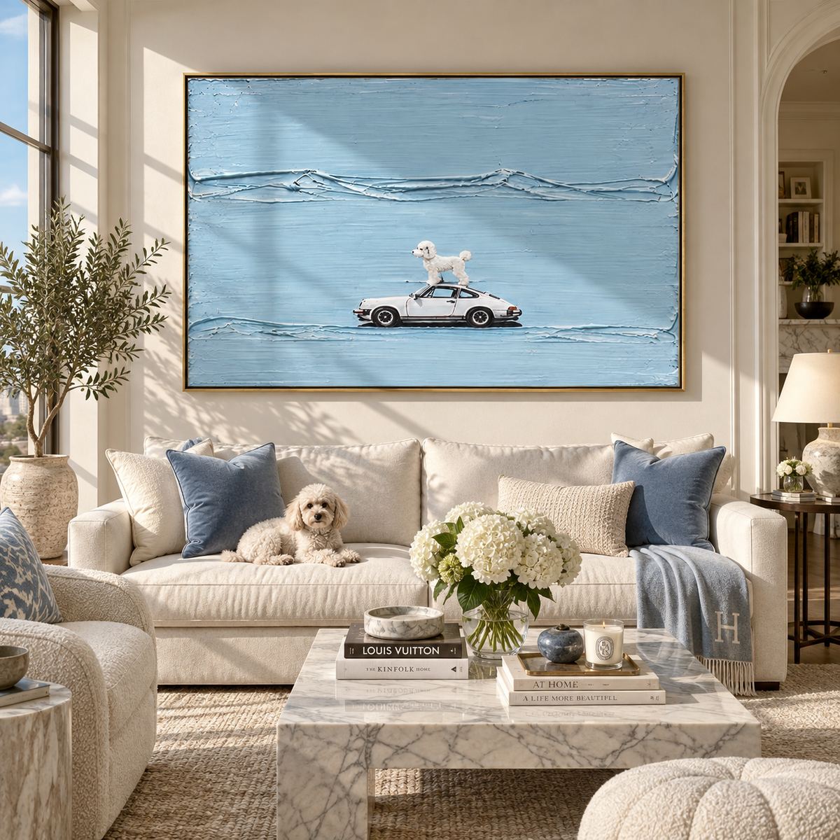 Azure Onyx Road Relief Interval - textured car painting shown in modern room setting 2