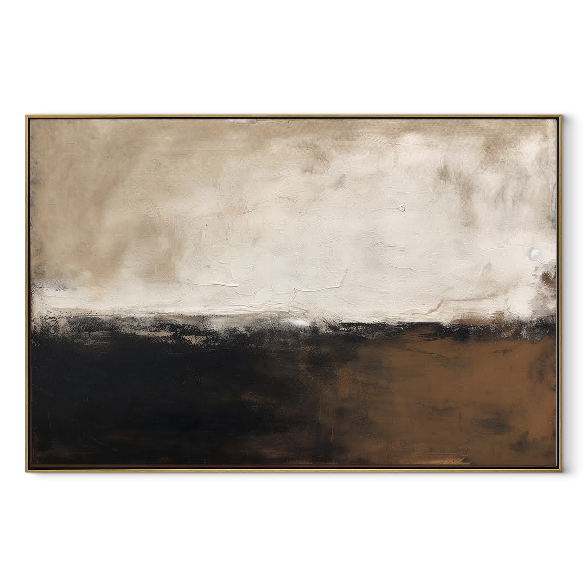 Linen Onyx Slate Contours Calm - textured abstract painting in a wood frame on white