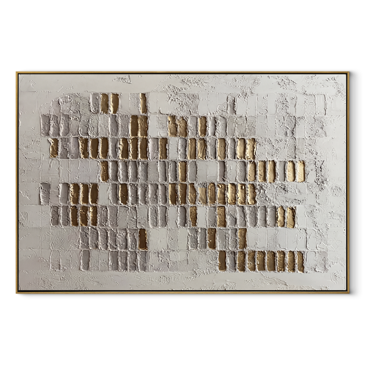 Slate Umber Onyx Tides Quiet - textured abstract painting in a wood frame on white