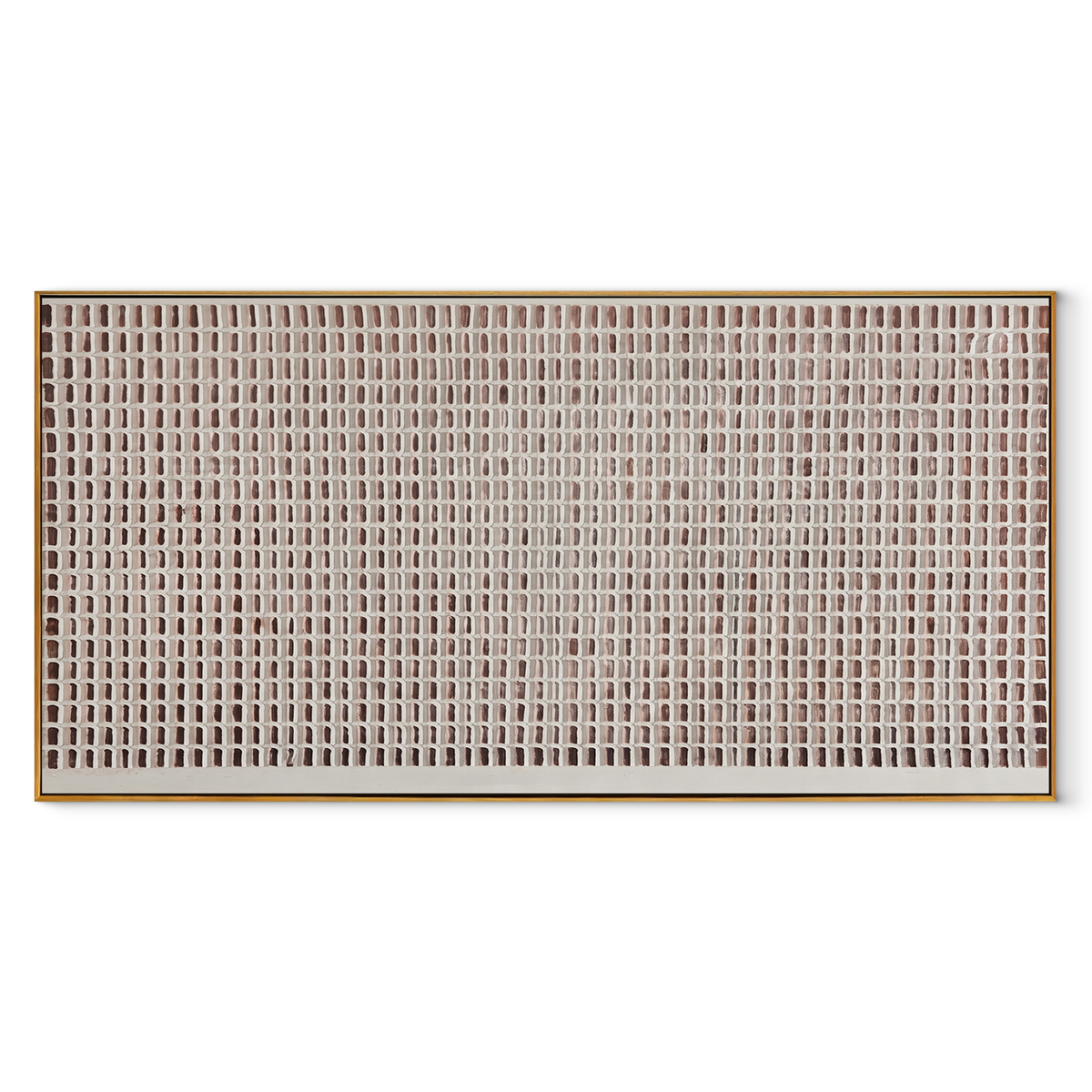 Ivory Slate Linen Field Stillness - textured abstract painting in a wood frame on white