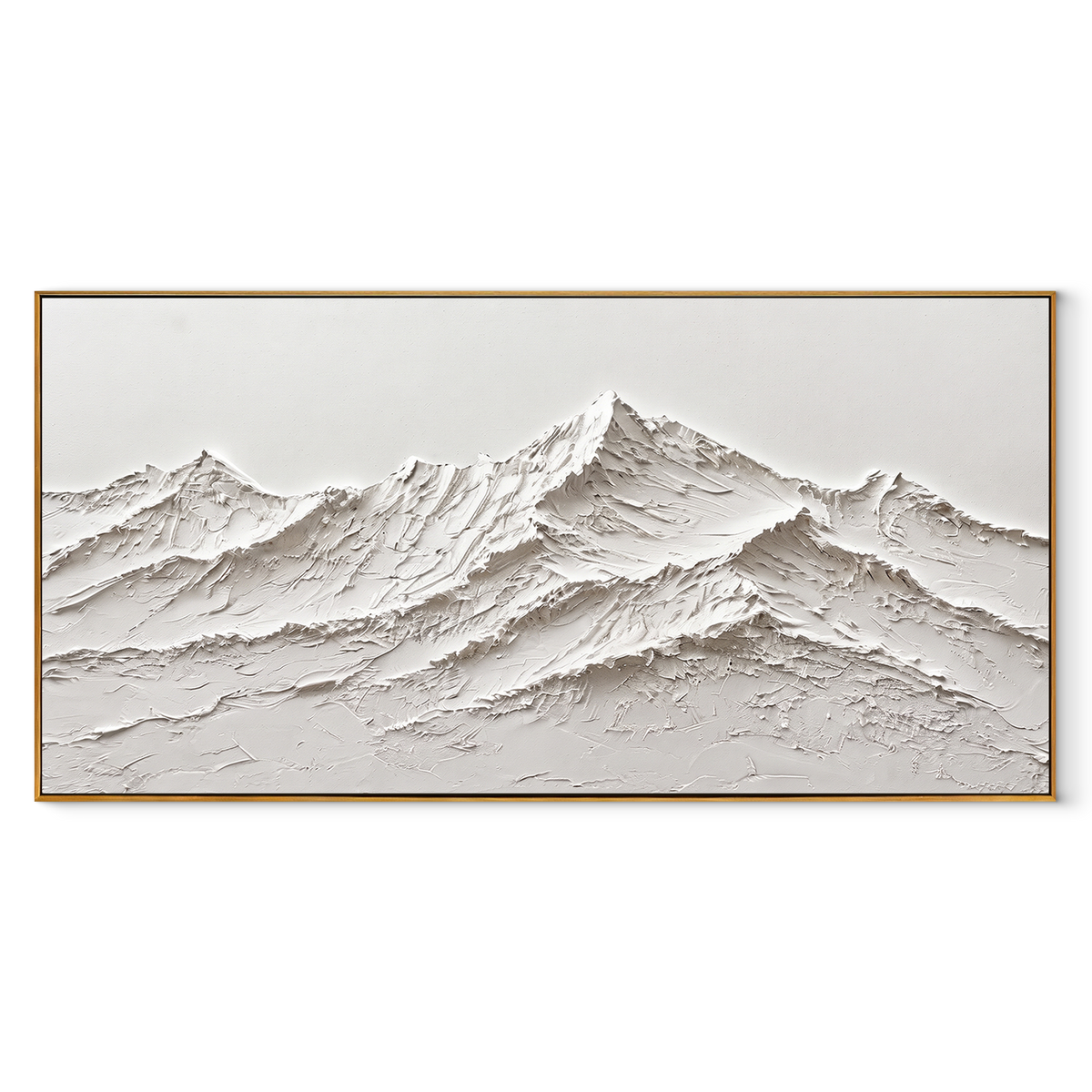 Ivory Slate Horizon Passage Air - textured landscape painting in a wood frame on white