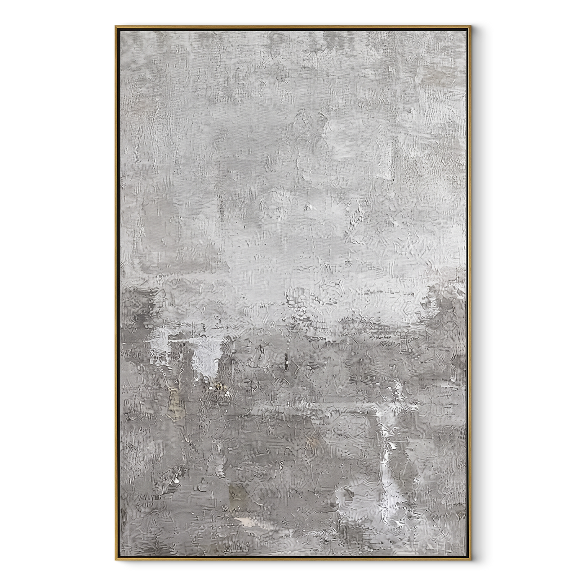 Slate Onyx Umber Relief Motion - textured abstract painting in a wood frame on white