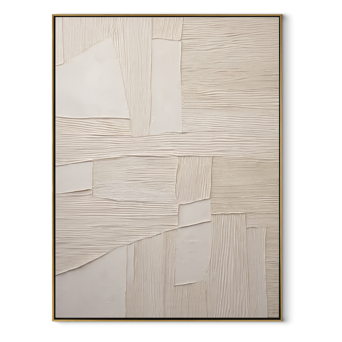 Slate Linen Onyx Tides Stillness - textured abstract painting in a wood frame on white