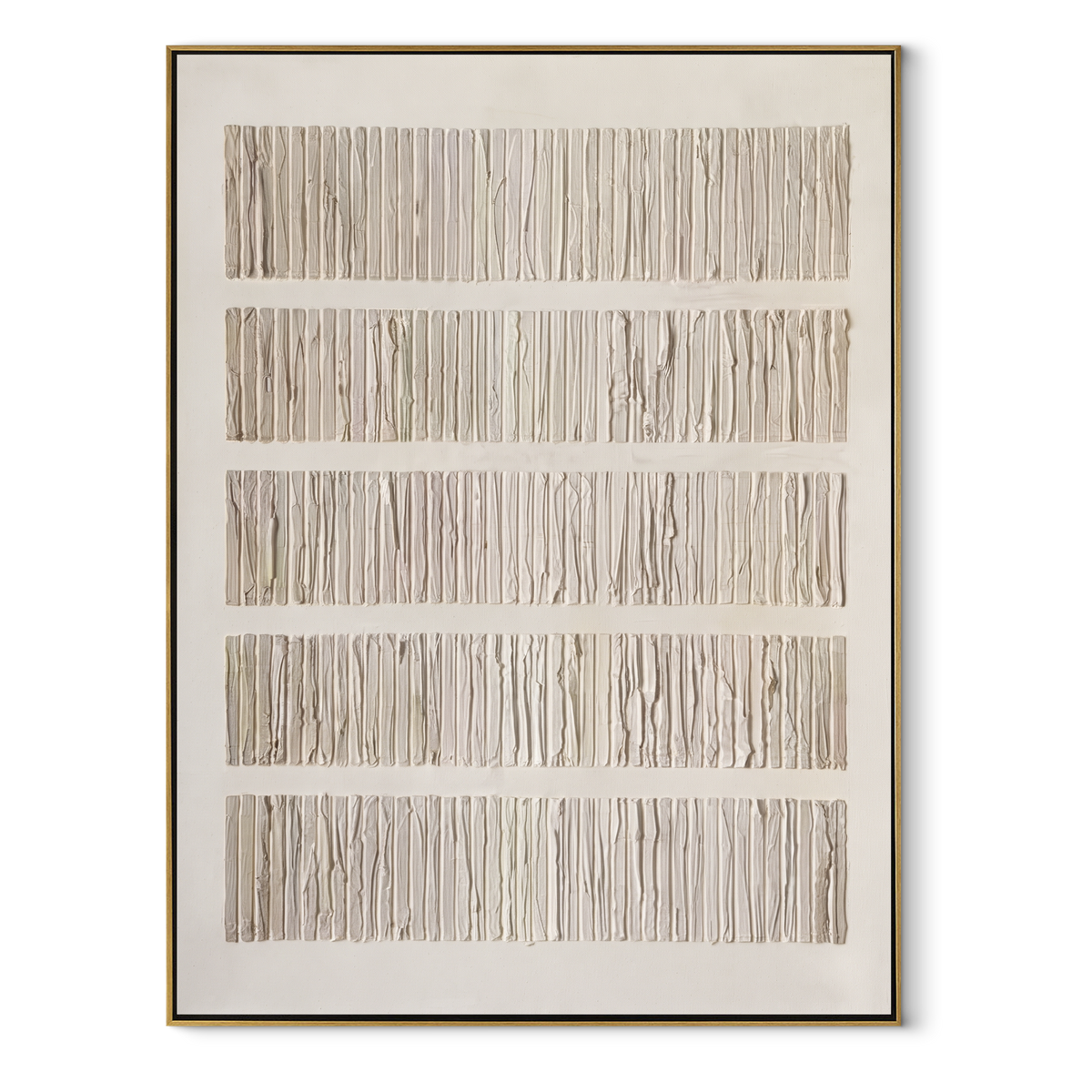 Slate Linen Onyx Terraces Motion - textured abstract painting in a wood frame on white