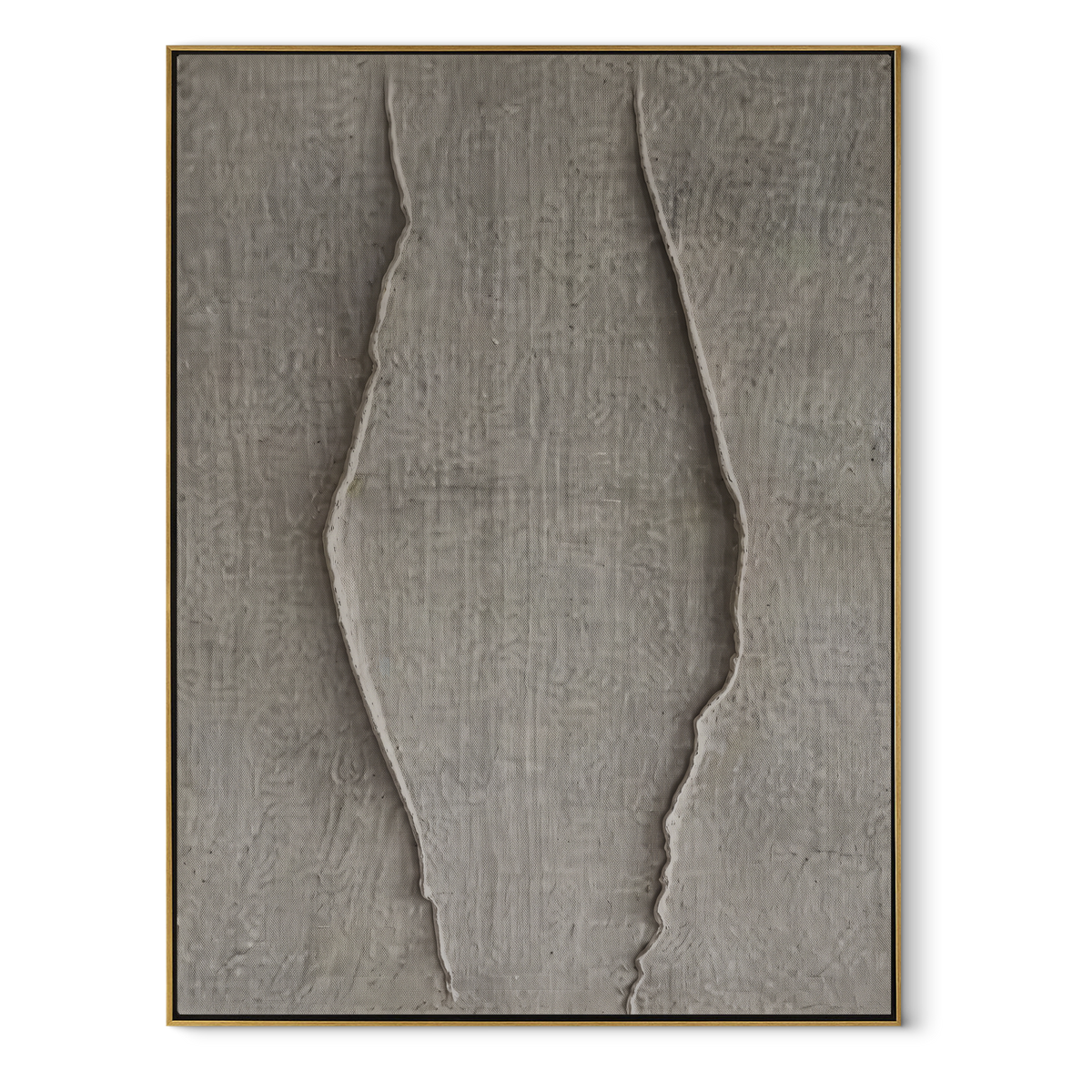 Slate Umber Onyx Balance Calm - textured abstract painting in a wood frame on white