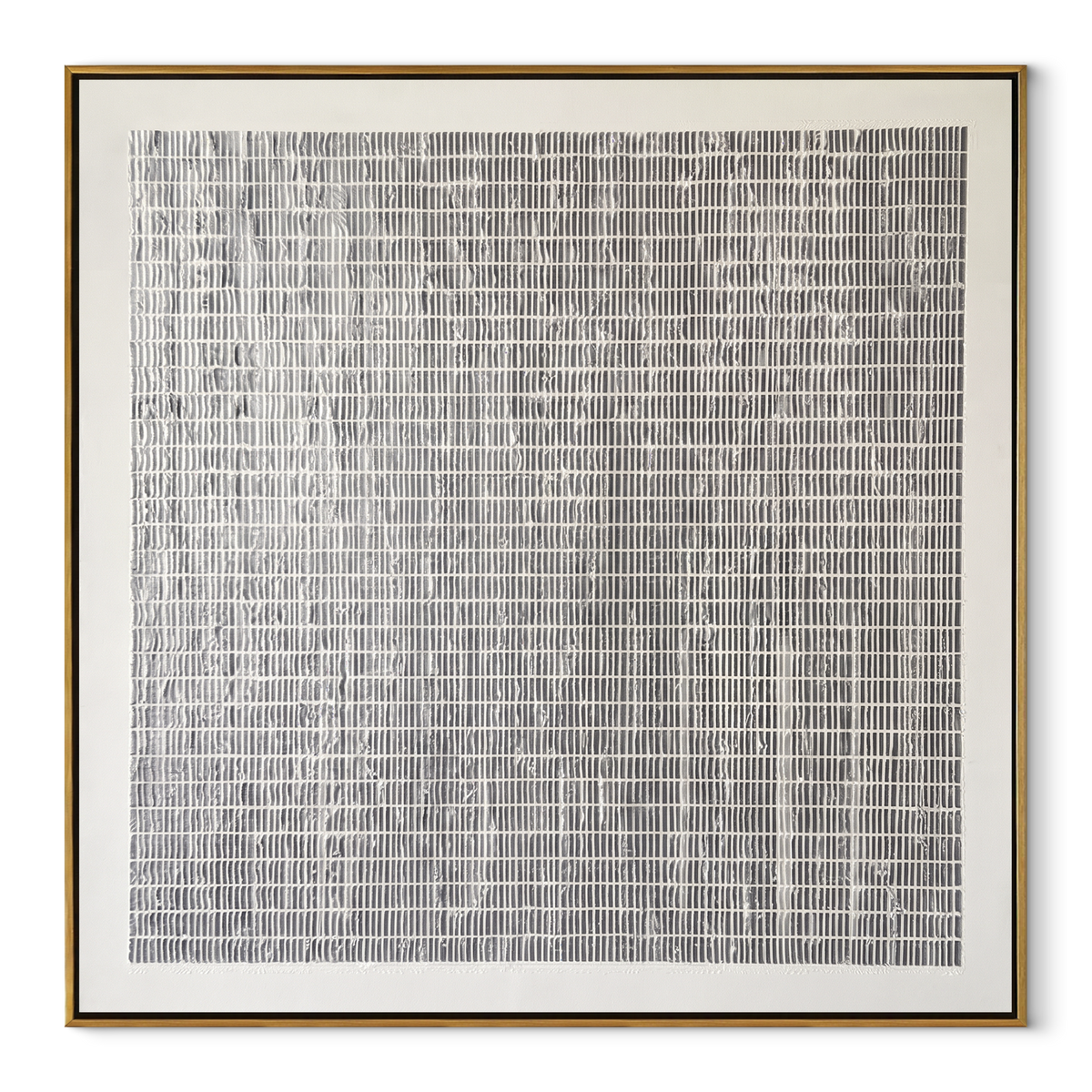 Slate Onyx Umber Echo Rain - textured abstract painting in a wood frame on white