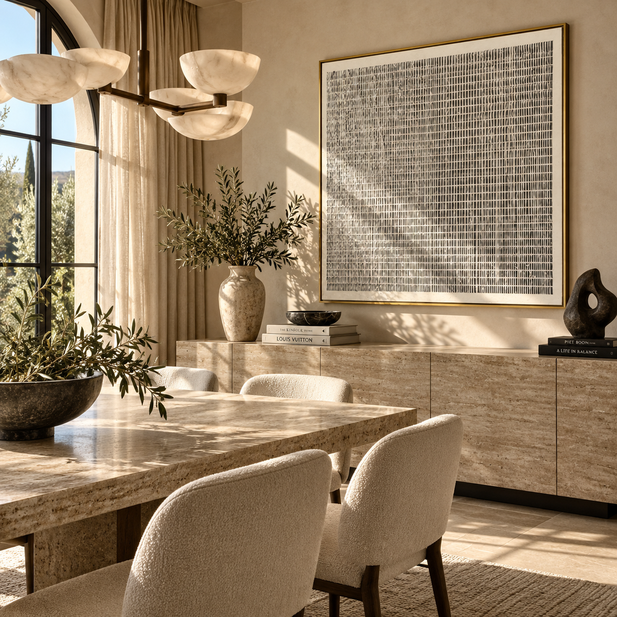 Slate Onyx Umber Relief Dusk - textured abstract painting shown in modern room setting 2