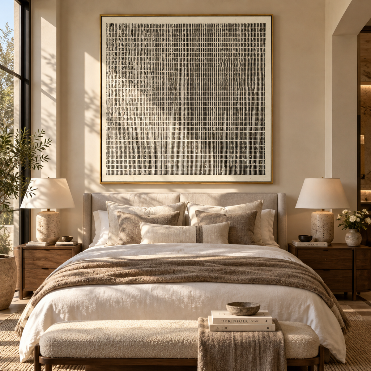 Slate Onyx Umber Relief Dusk - textured abstract painting shown in modern room setting 4