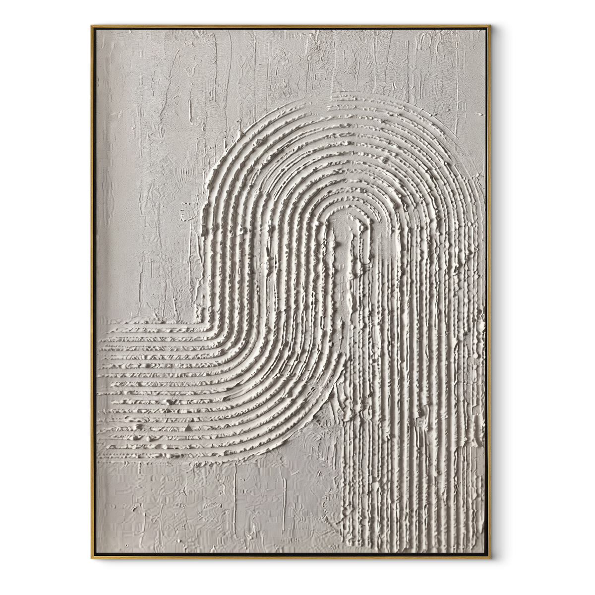 Slate Umber Onyx Horizon Light - textured abstract painting in a wood frame on white