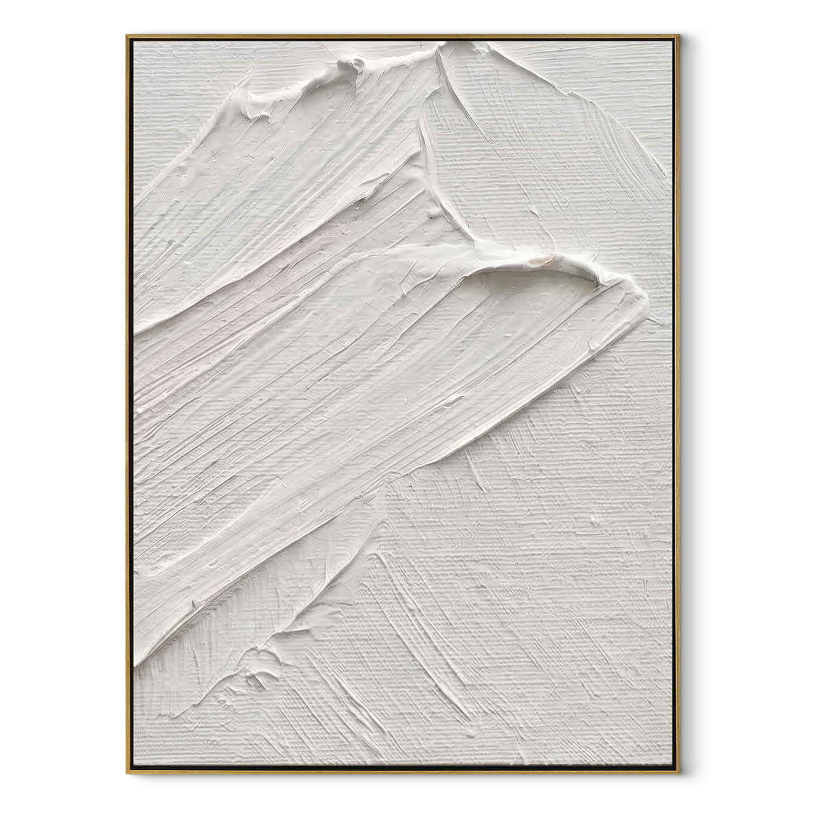 Slate Onyx Linen Fragments Tension - textured abstract painting in a wood frame on white