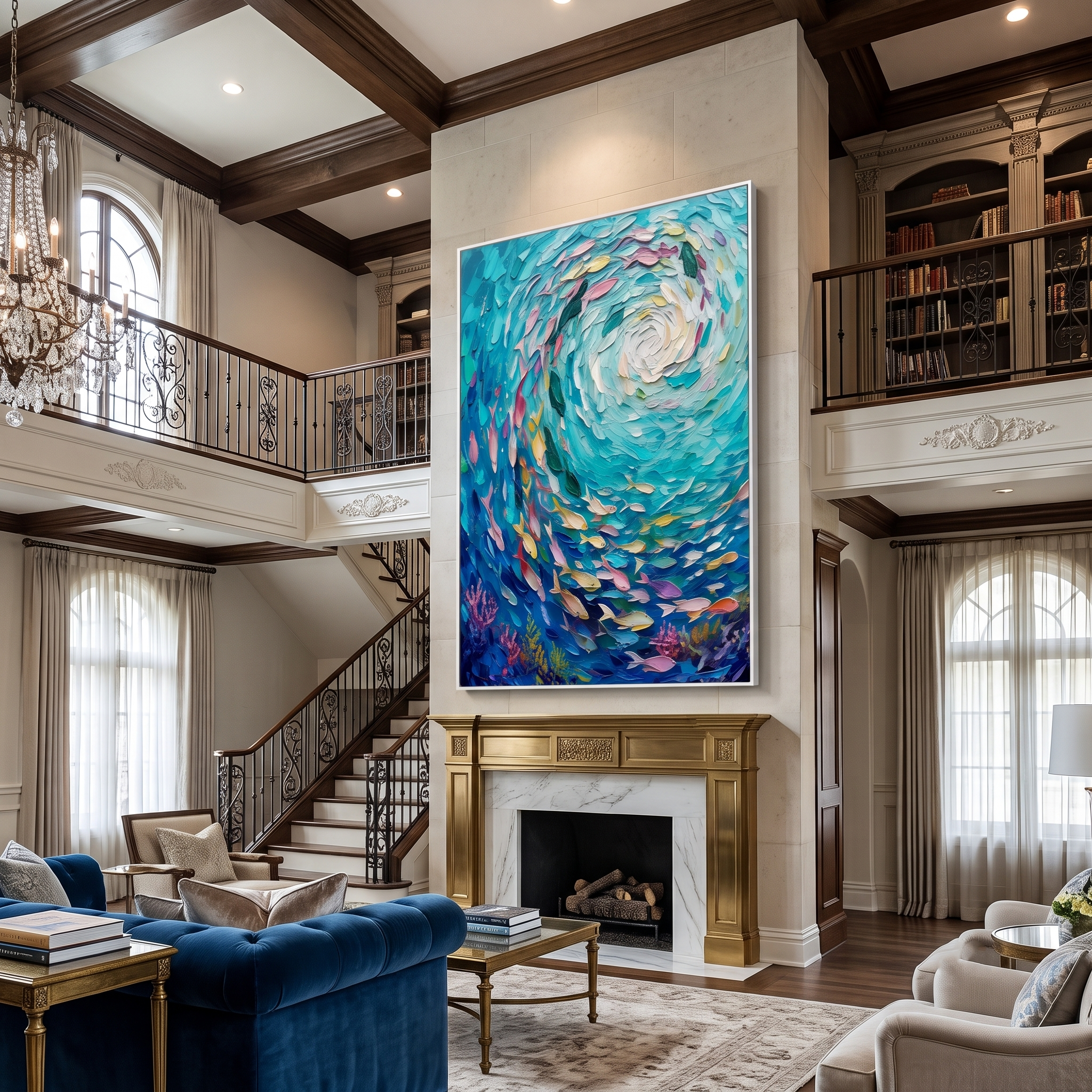 Still Shore II – Ivory Plaster Relief Textured Abstract Painting | Contemporary Minimalist Square Bedroom Art