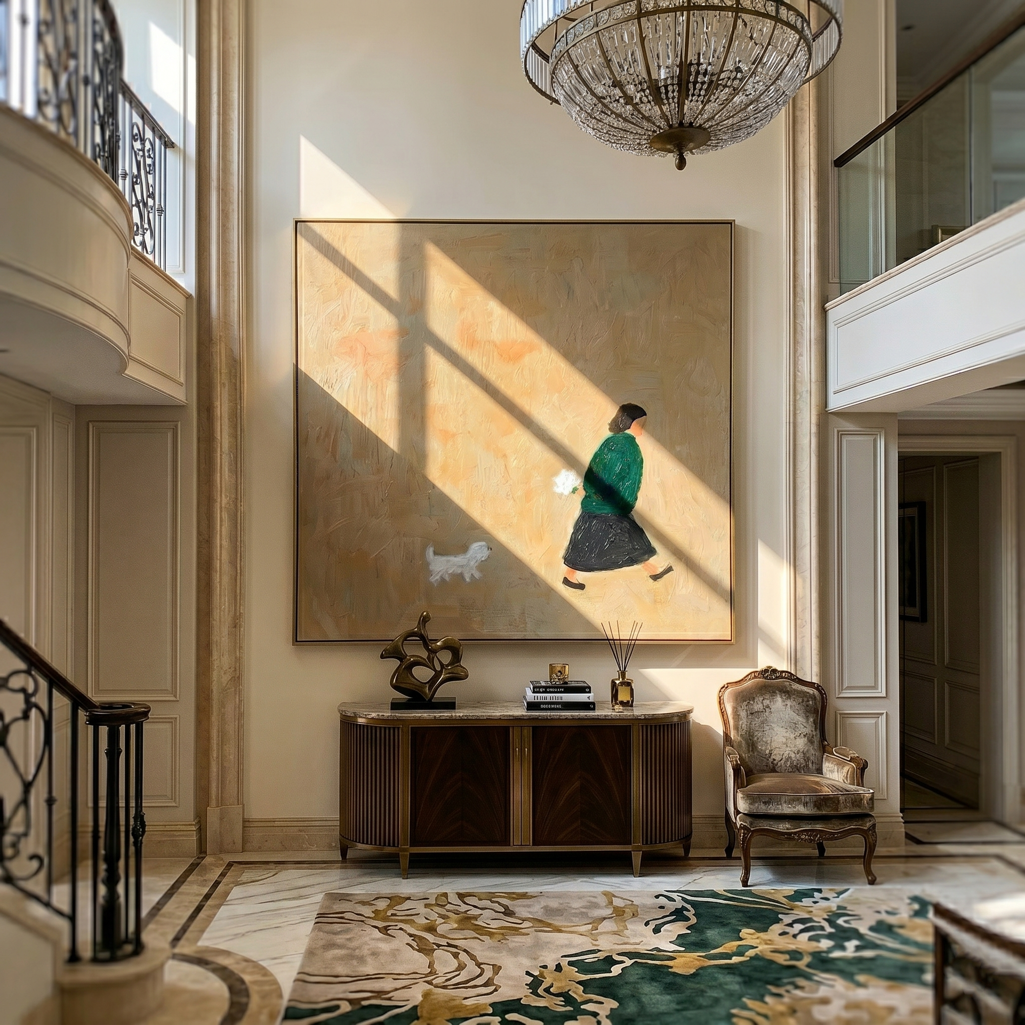 The Garden Errand painting in a room setting