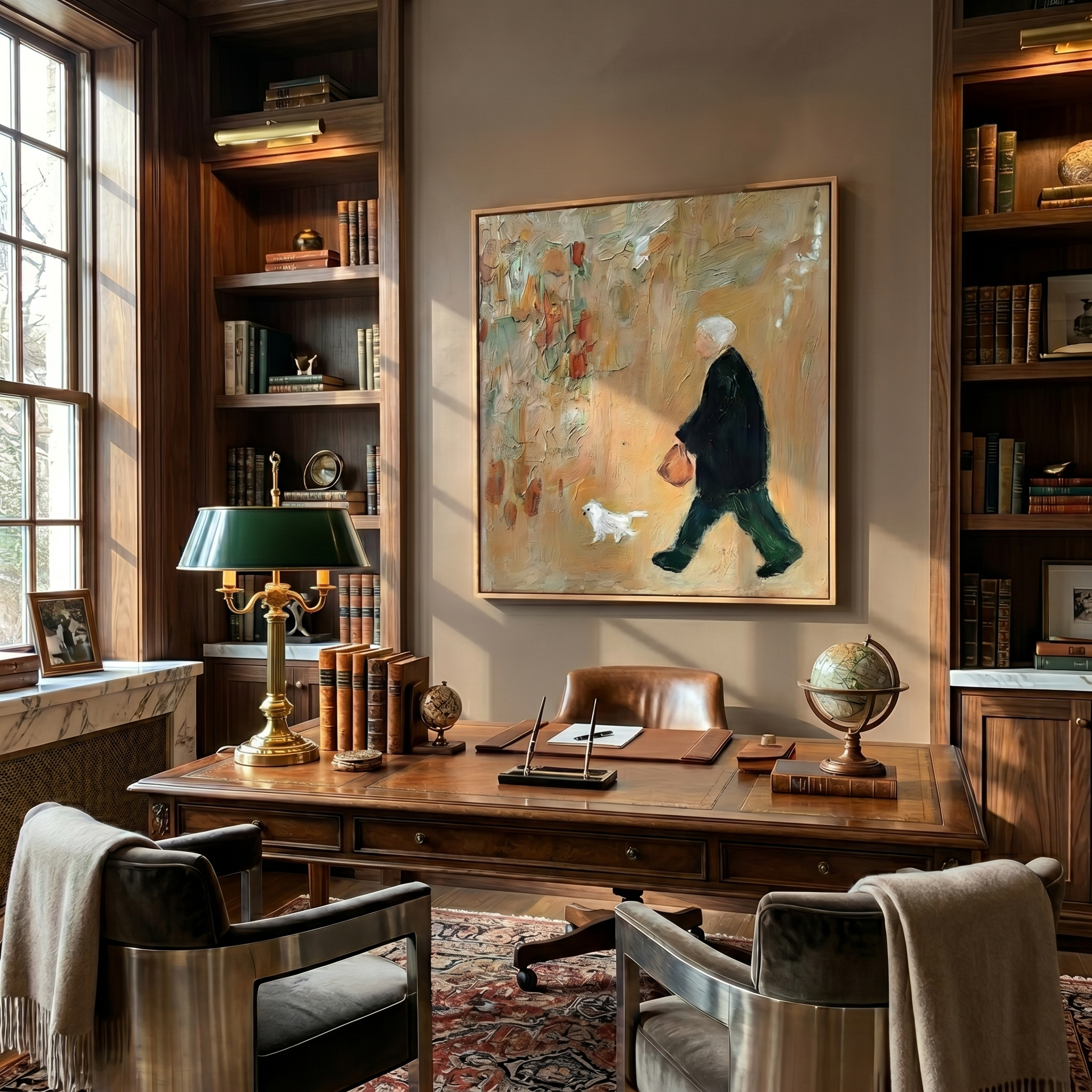 The Falling Leaves Companion painting in a room setting
