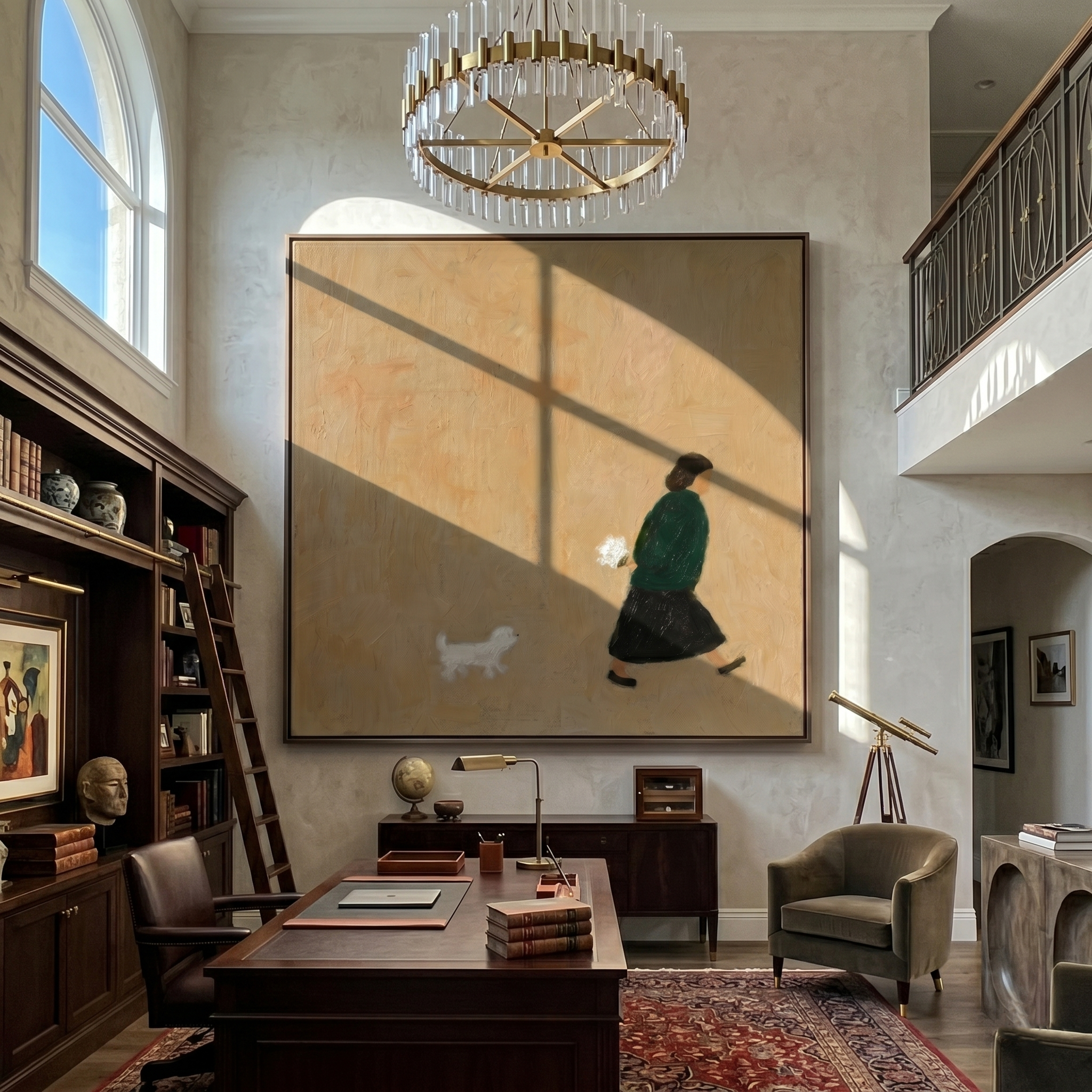 The Garden Errand painting in a room setting