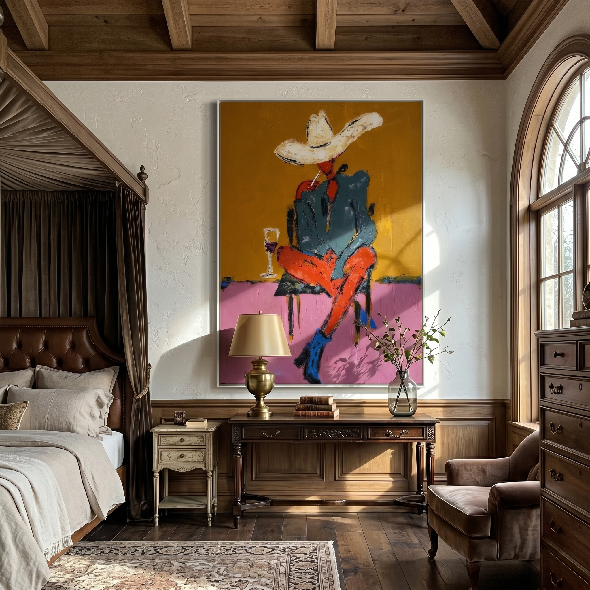 The Mustard Hour painting in a room setting