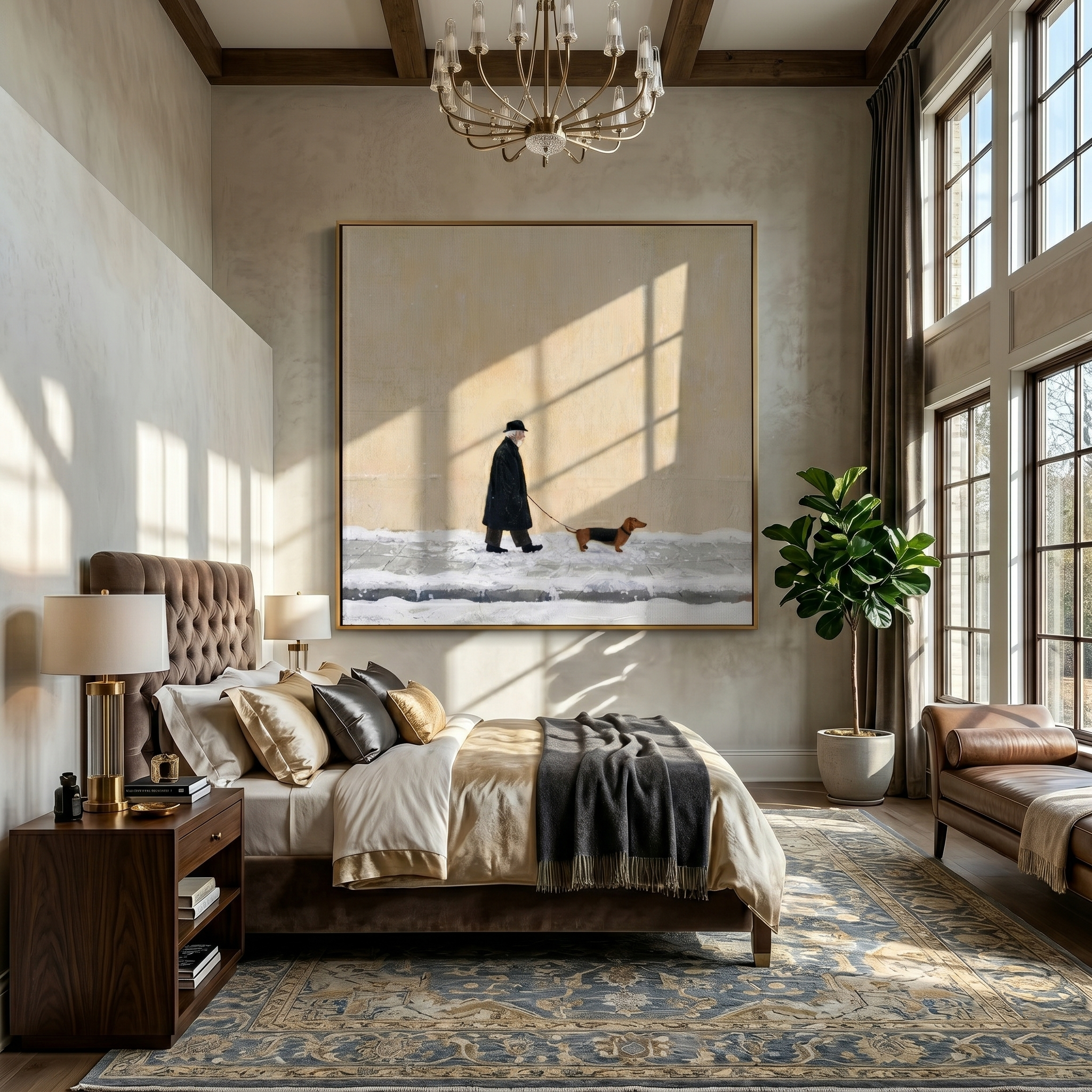 The First Snowfall painting in a room setting