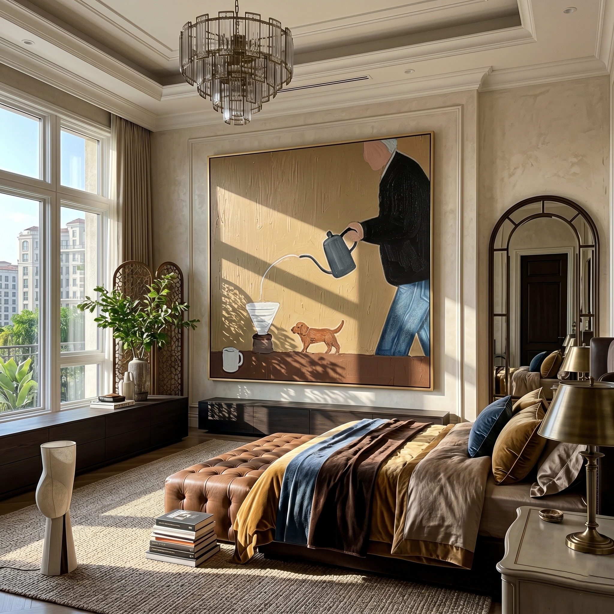 The Morning Pour painting in a room setting