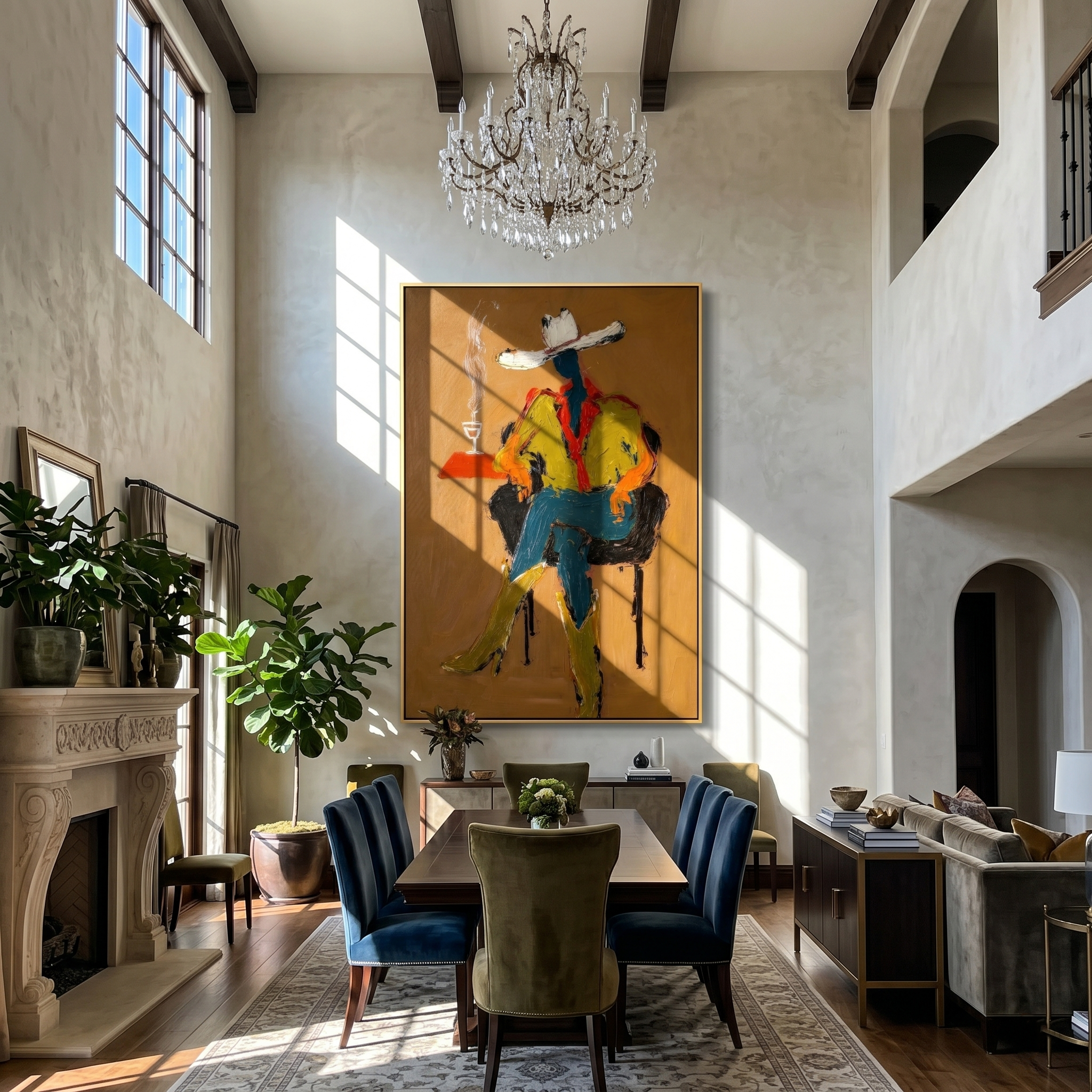The Smoking Hour painting in a room setting
