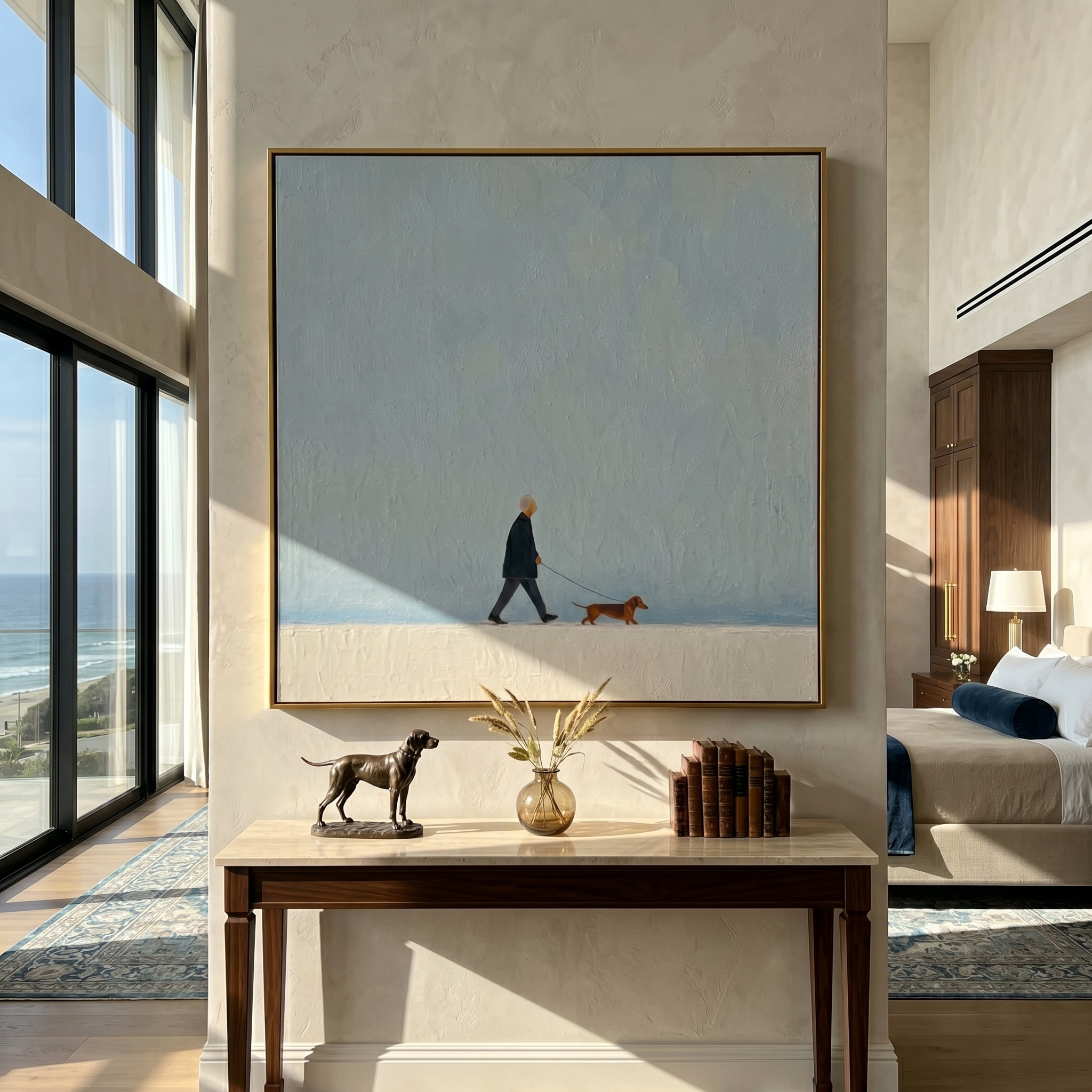 The Quiet Horizon Walk painting in a room setting