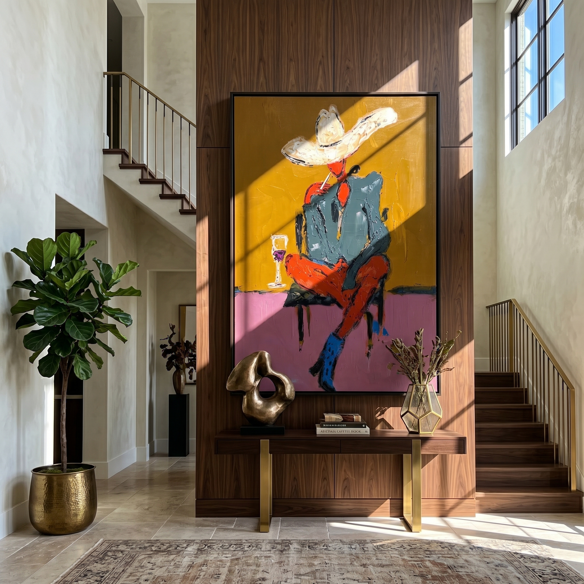 The Mustard Hour painting in a room setting