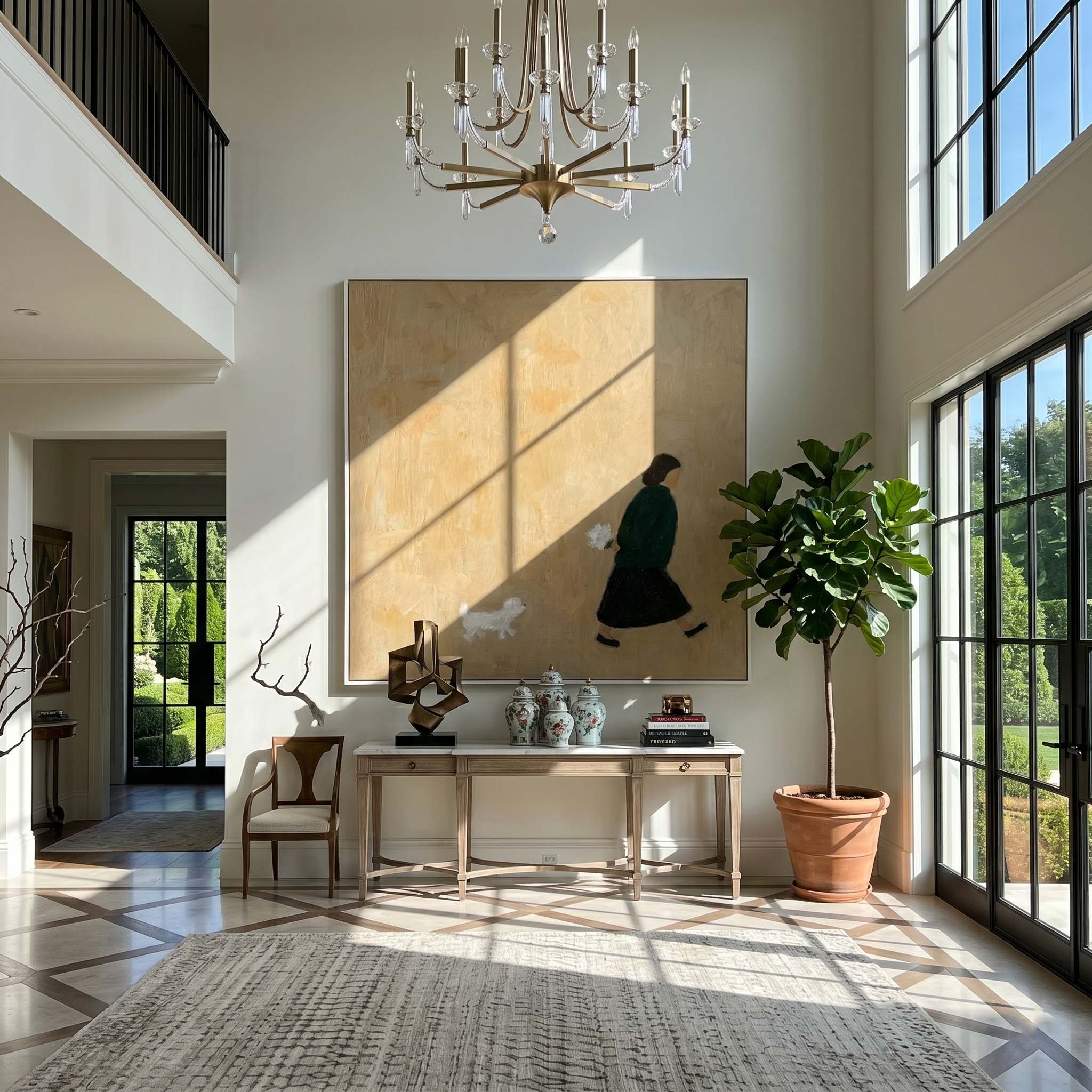 The Garden Errand painting in a room setting