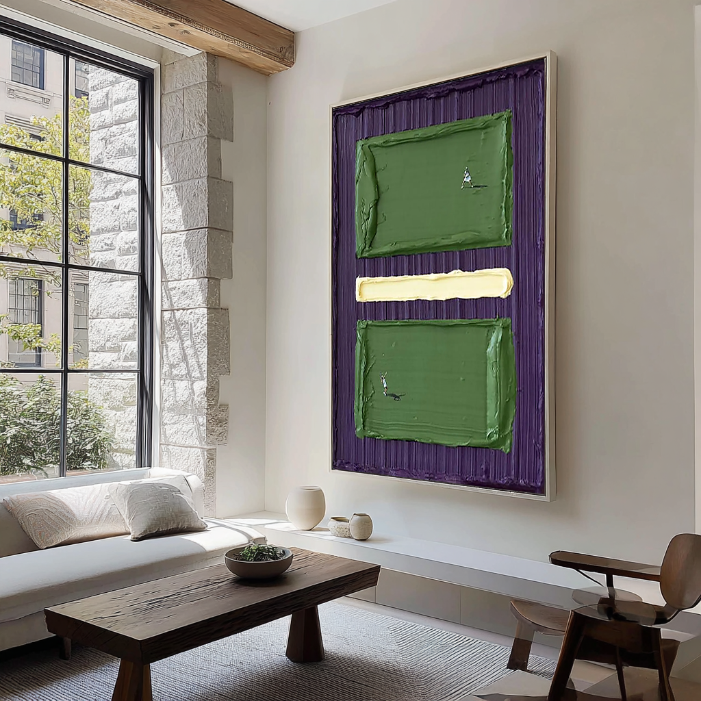 Court Match – 3D Heavy Texture Tennis Landscape Painting | Contemporary Landscape Living Room & Dining Room Art