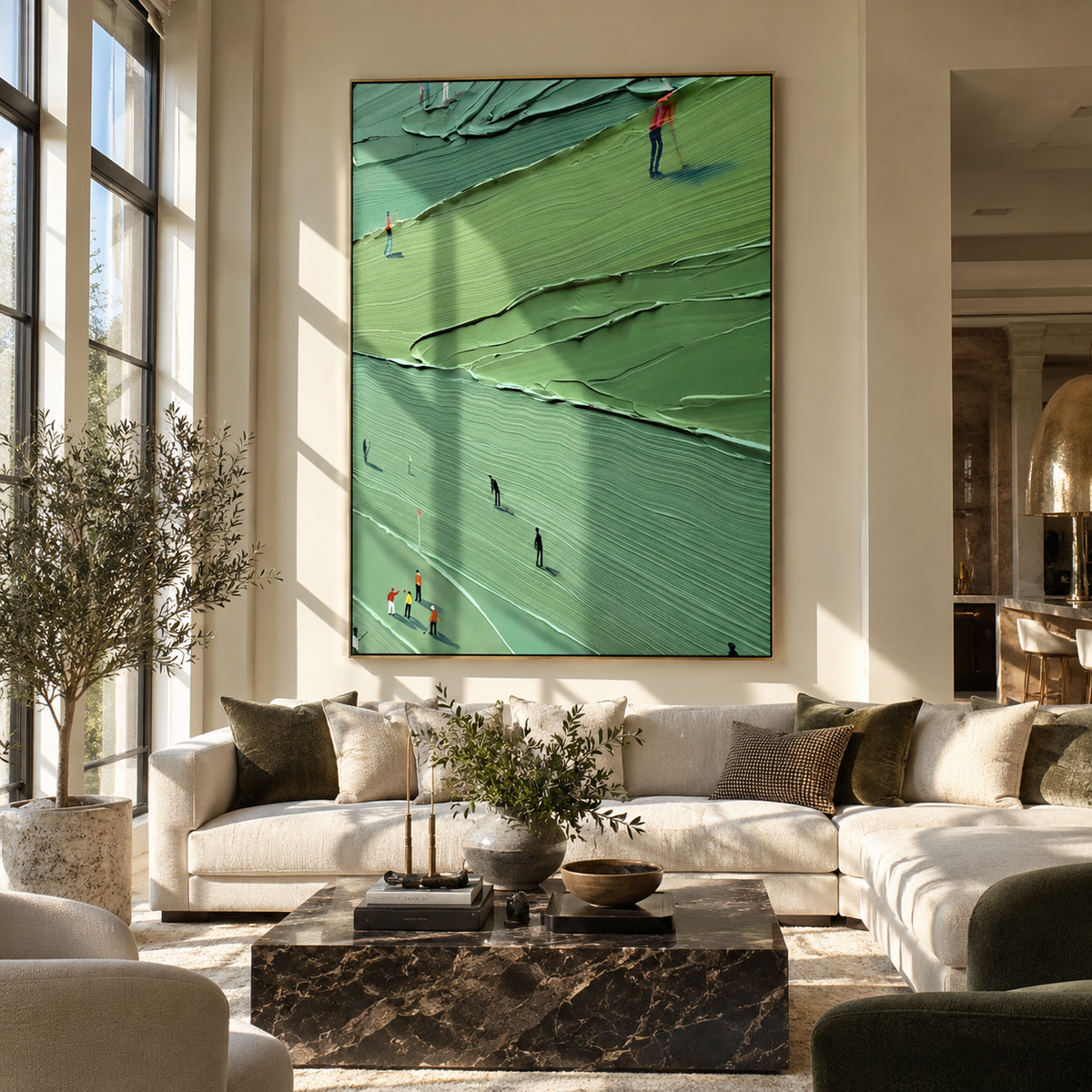 Golfers Across Emerald Ridges in an alternate room setting