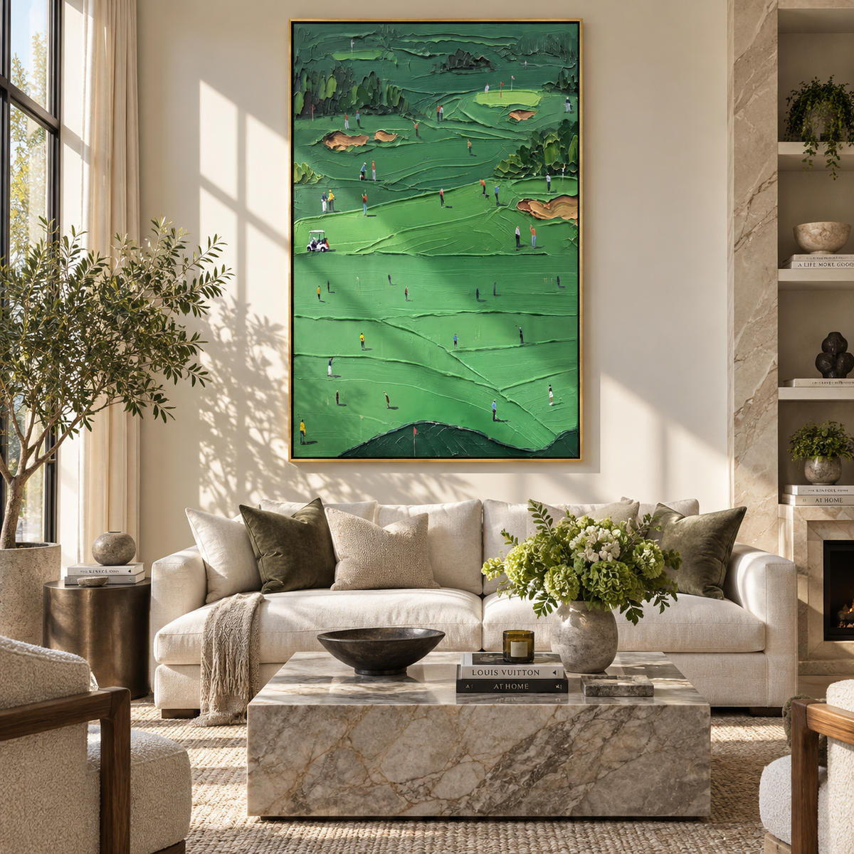 Players Across Emerald Course displayed in a styled interior