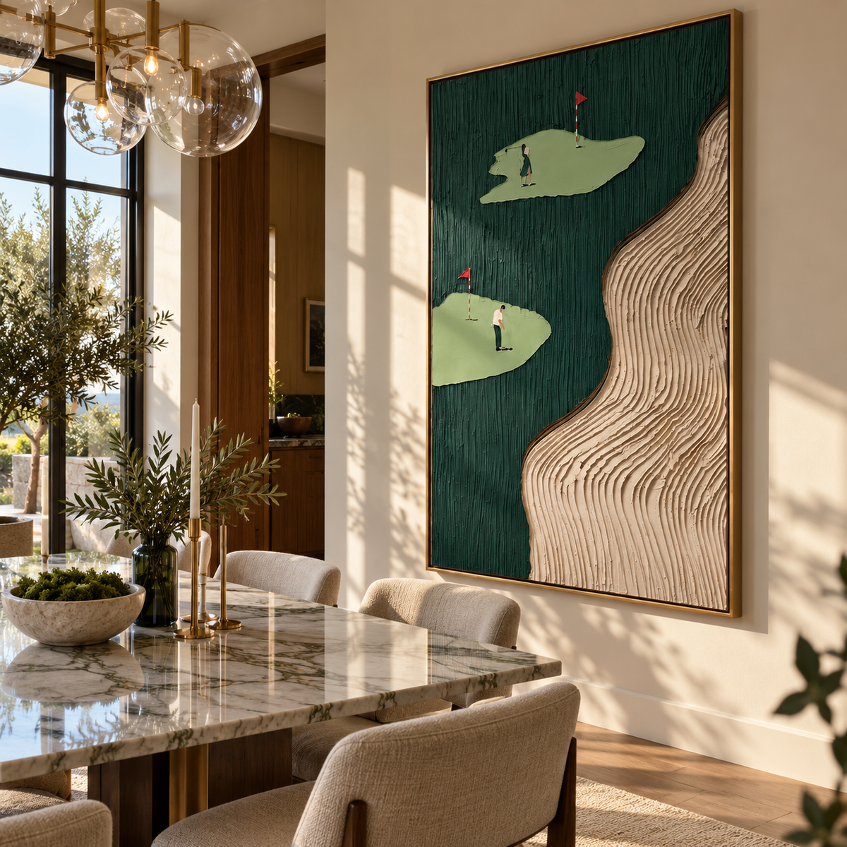 Twin Greens Ivory Current displayed in a styled interior