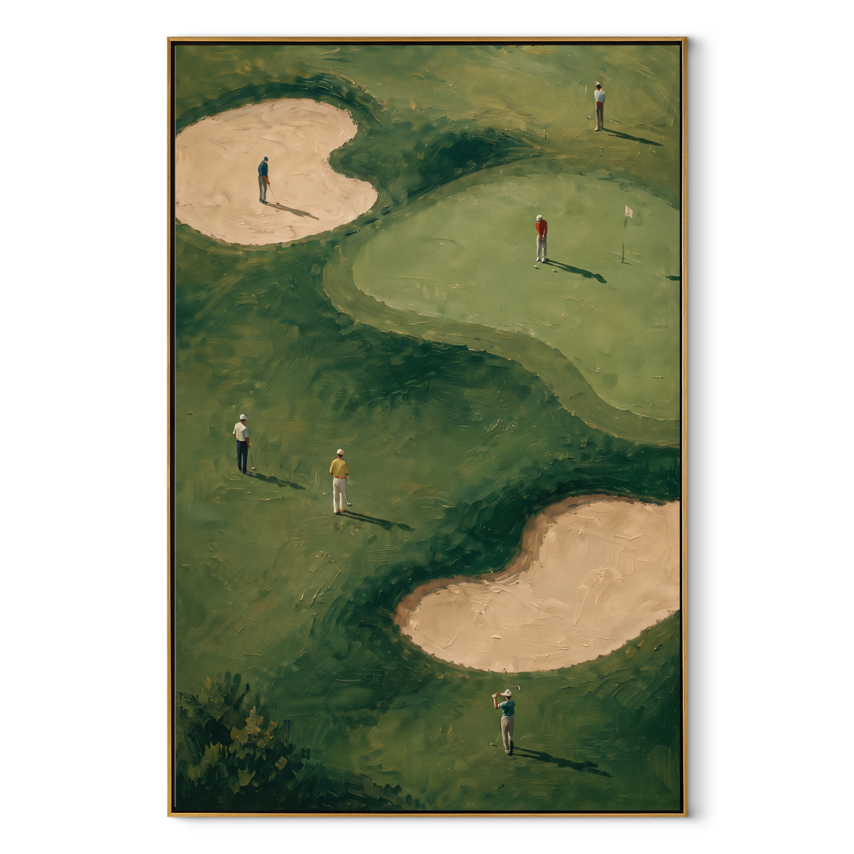 Sand Traps Forest Passage vertical painting in a wood frame on white