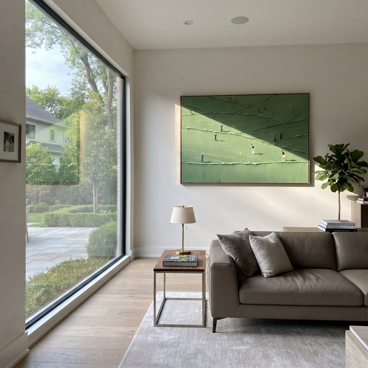 Players Between Green Ridges shown above contemporary furnishings