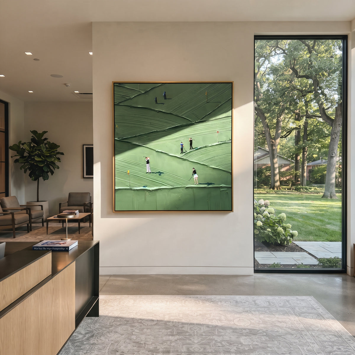 Golfers Across Mint Fields styled as a modern focal point