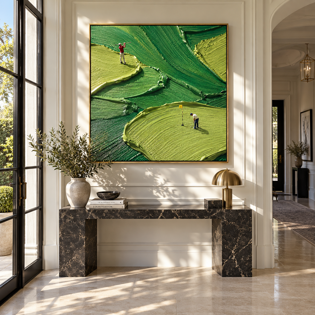 Two Players Emerald Paths shown above contemporary furnishings