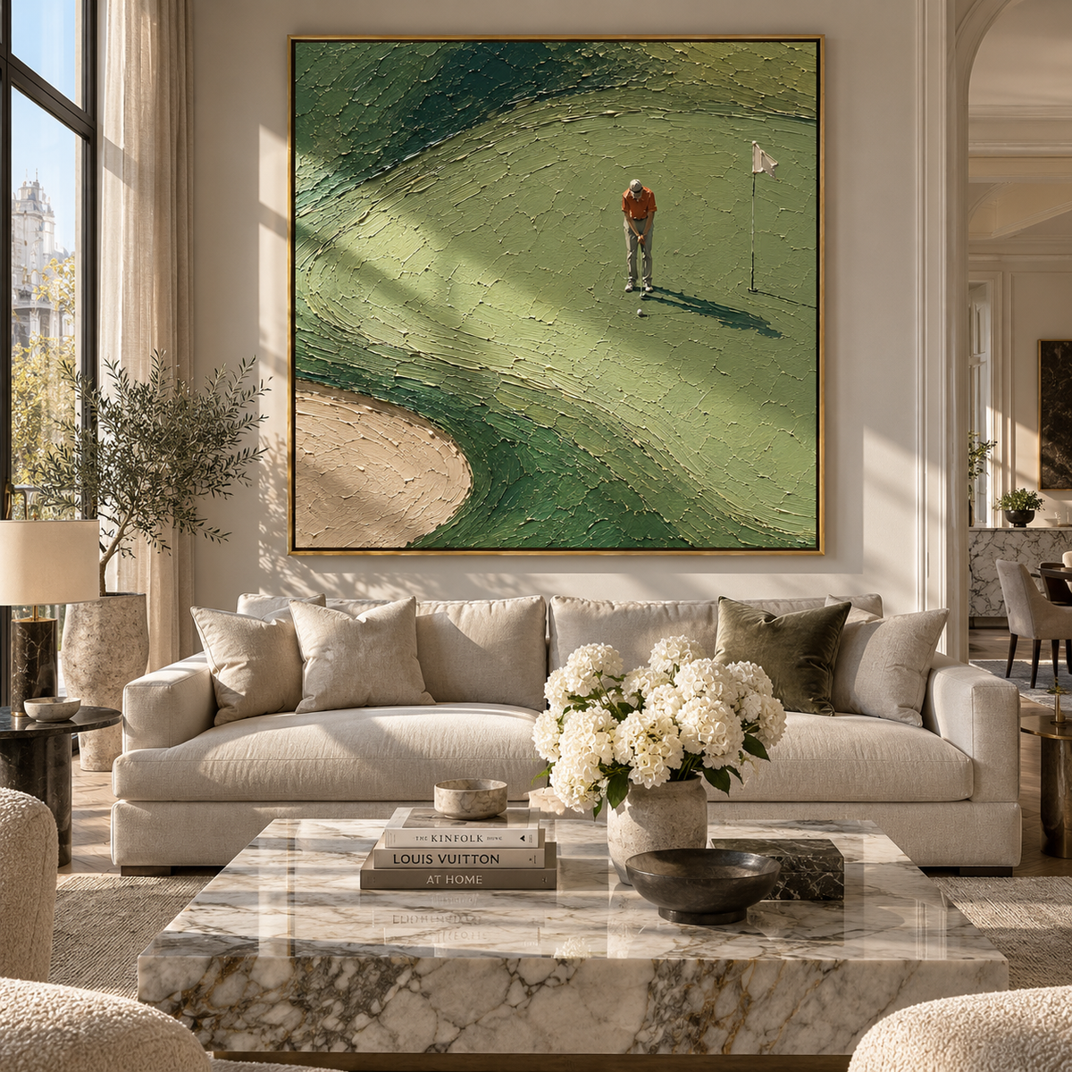 Red Shirt Long Shadow displayed in a styled interior