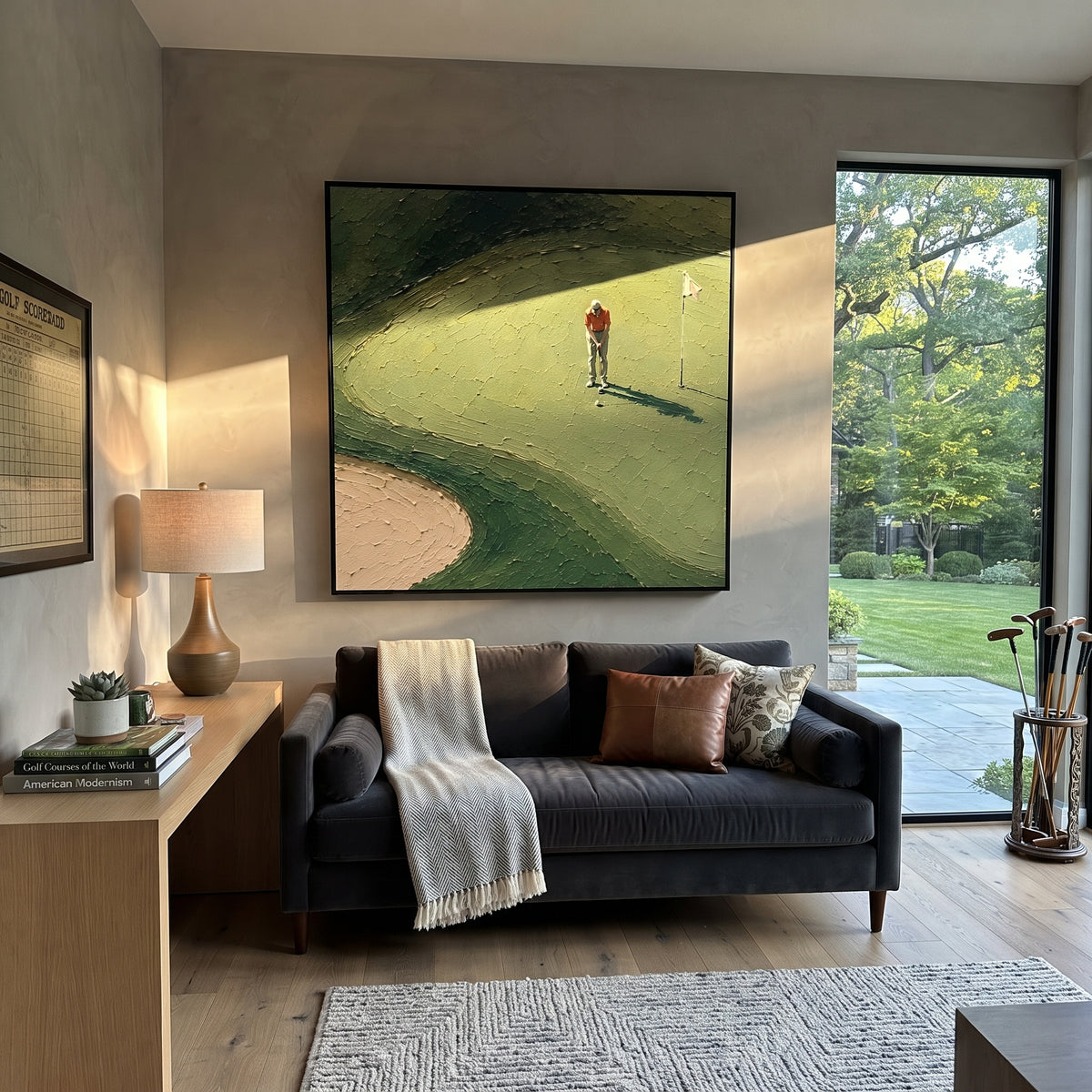 Red Shirt Long Shadow shown above contemporary furnishings