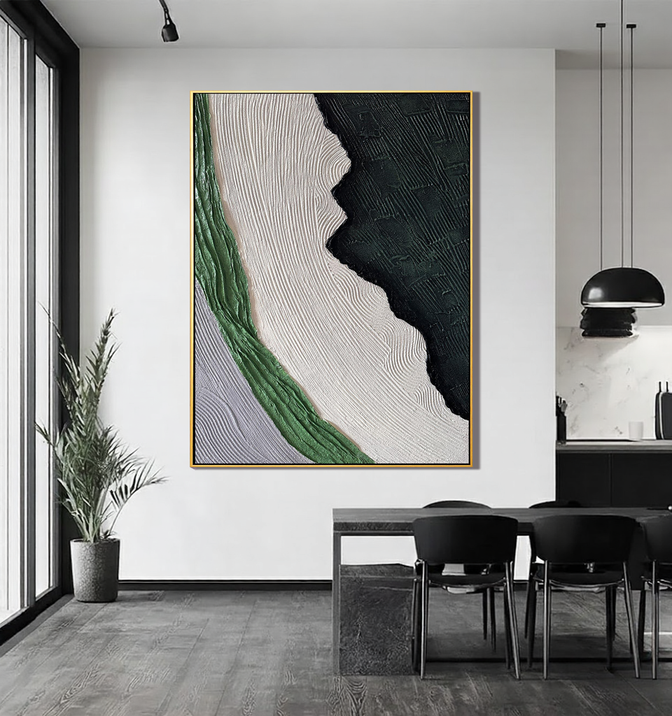 Forest Echoes – Wabi-Sabi Style Abstract Textured Painting | Modern Minimalist Entryway Art