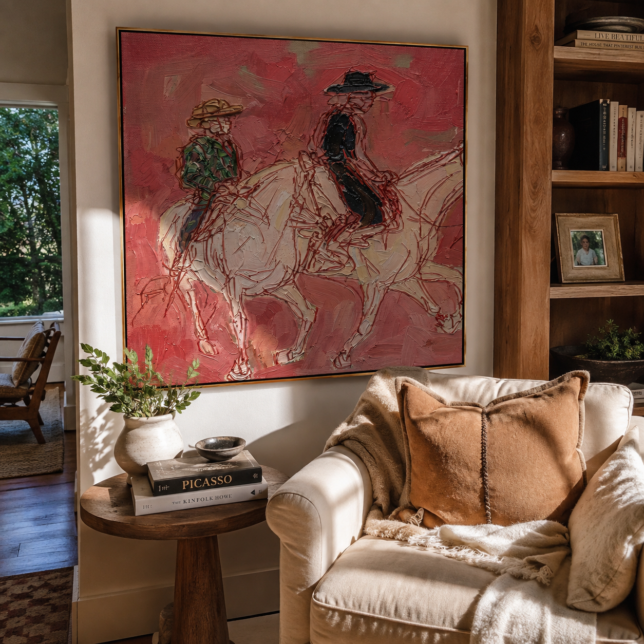 Rosewood Trail Crossing displayed in a dining room with coordinated modern decor