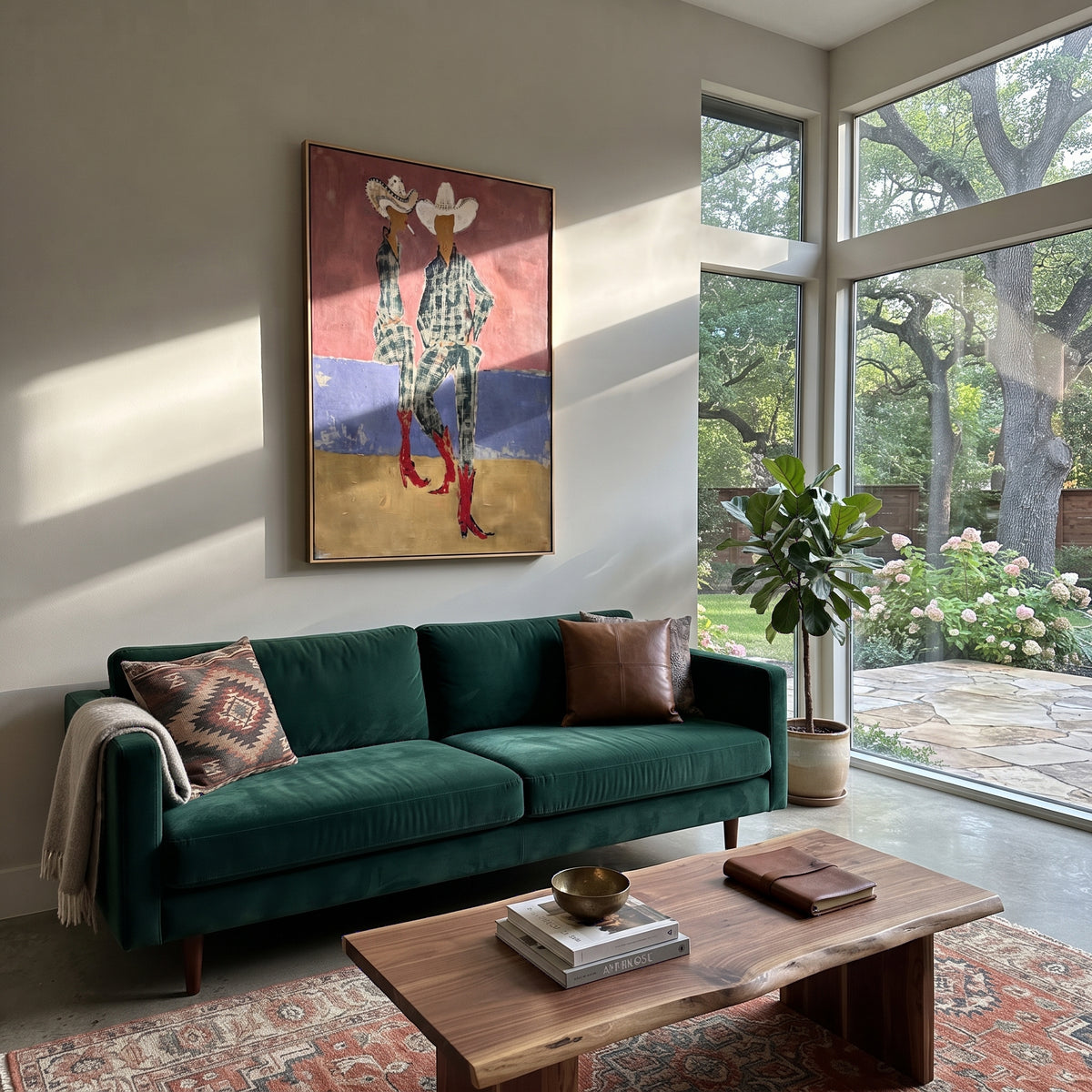 Two Hats Color Passage displayed with natural materials and modern decor