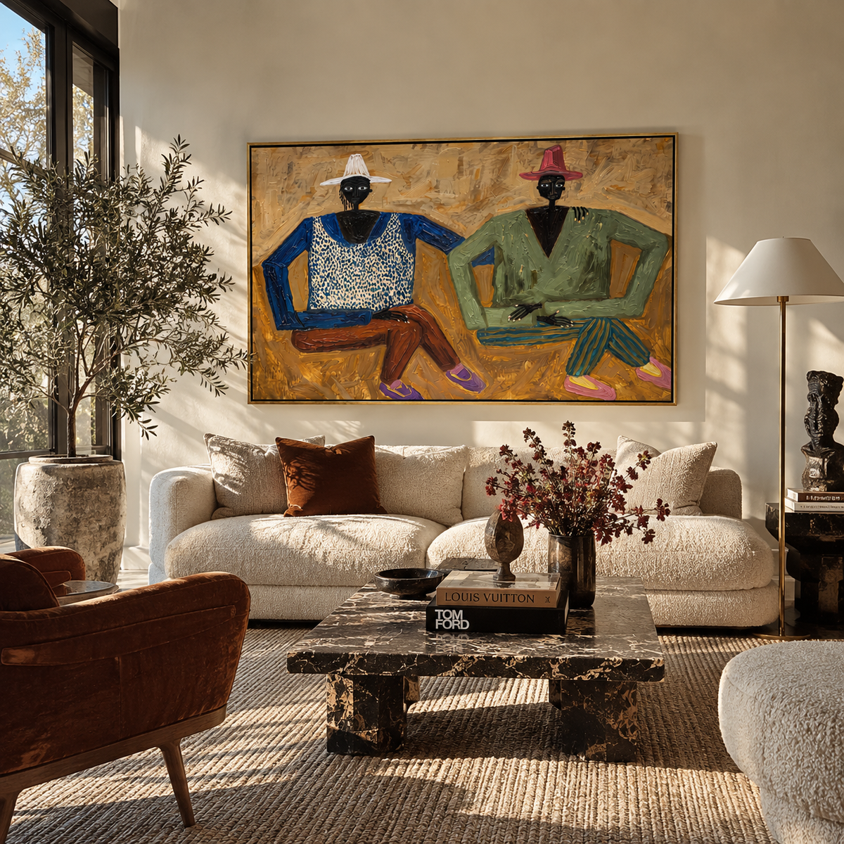 Two Brims Golden Conversation displayed with natural materials and modern decor